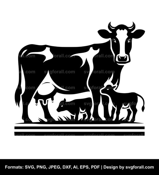 Cow In Farm SVG