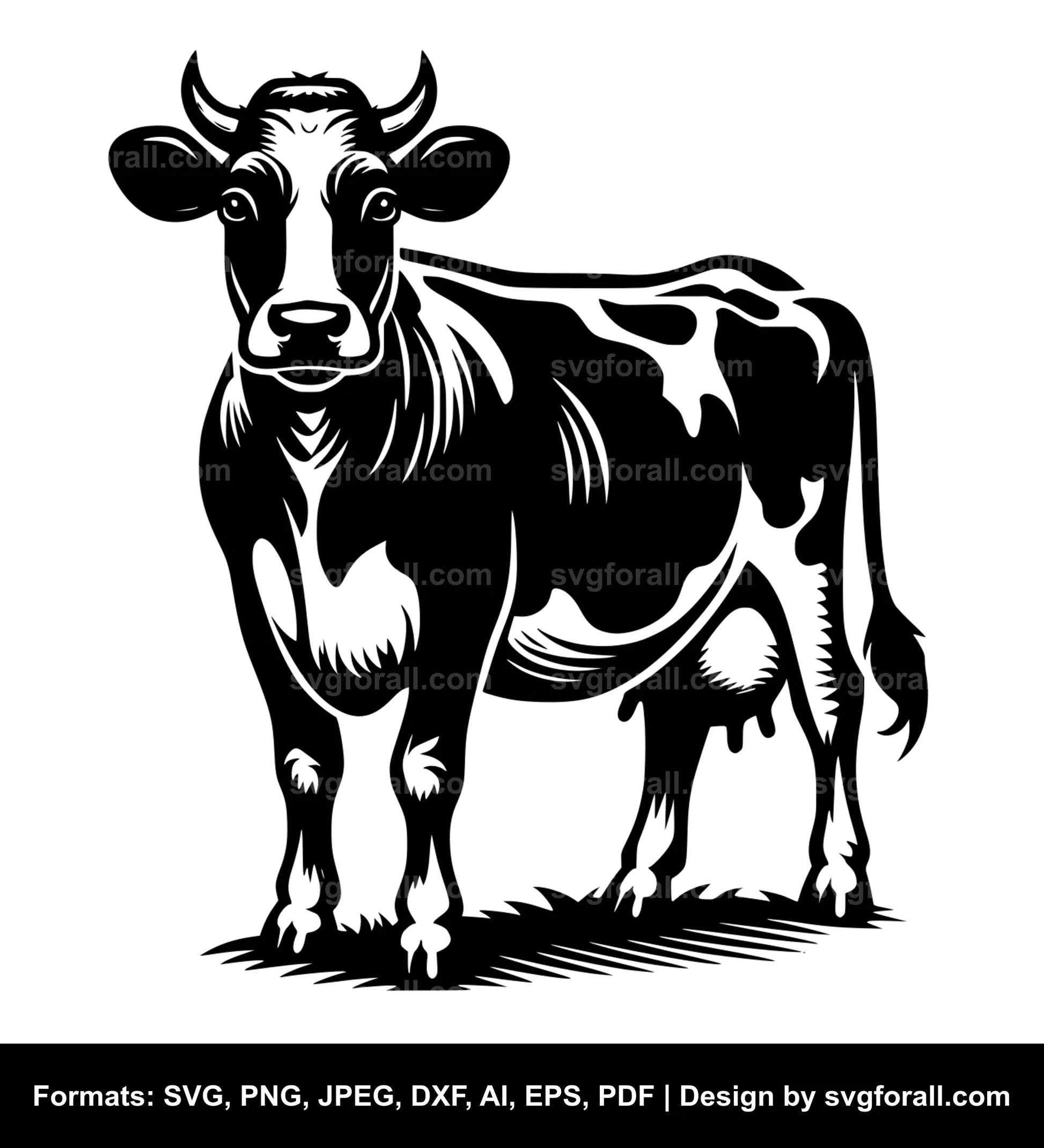 Cow In Farm SVG File