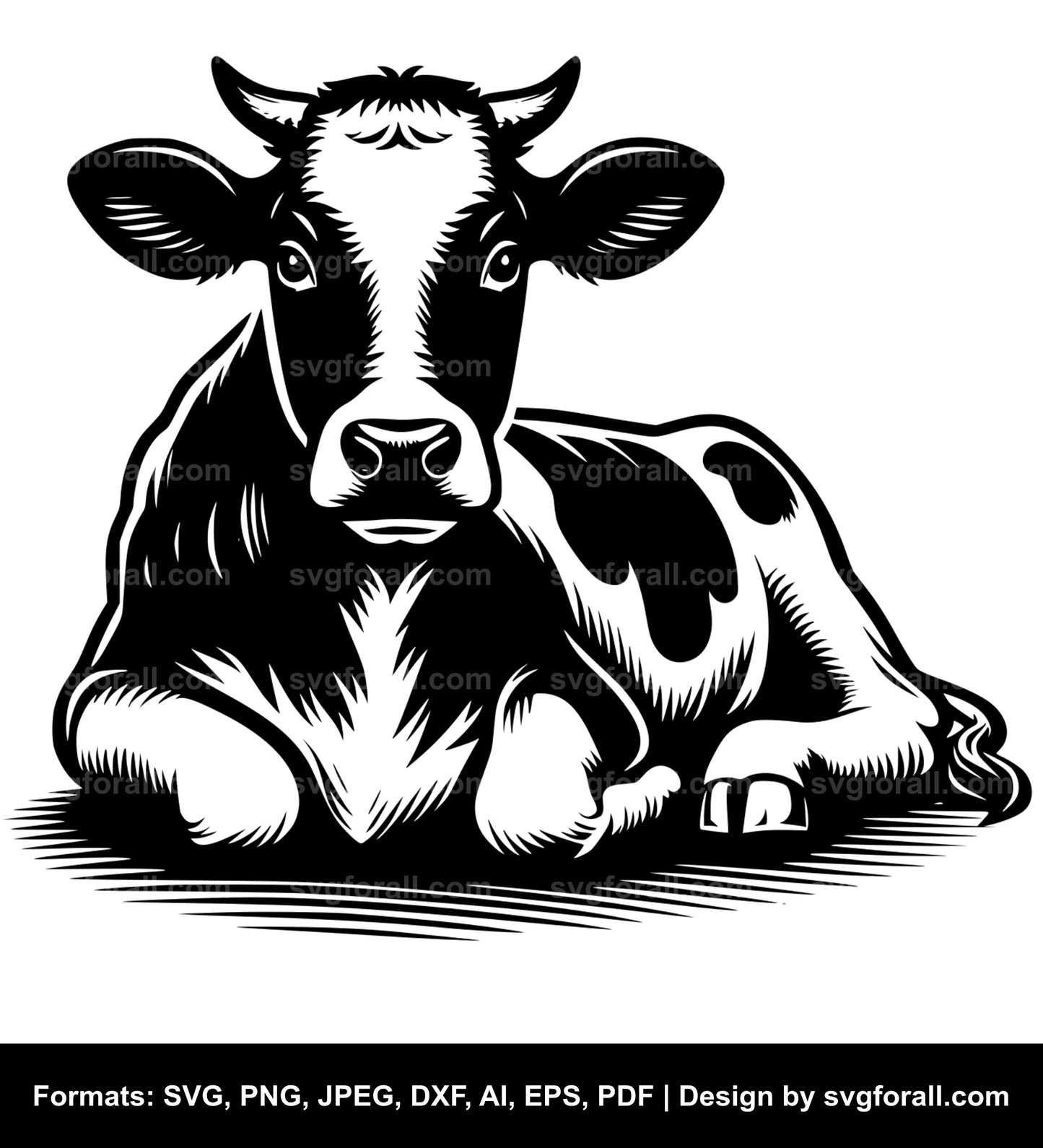 Cow Lying Down SVG PNG