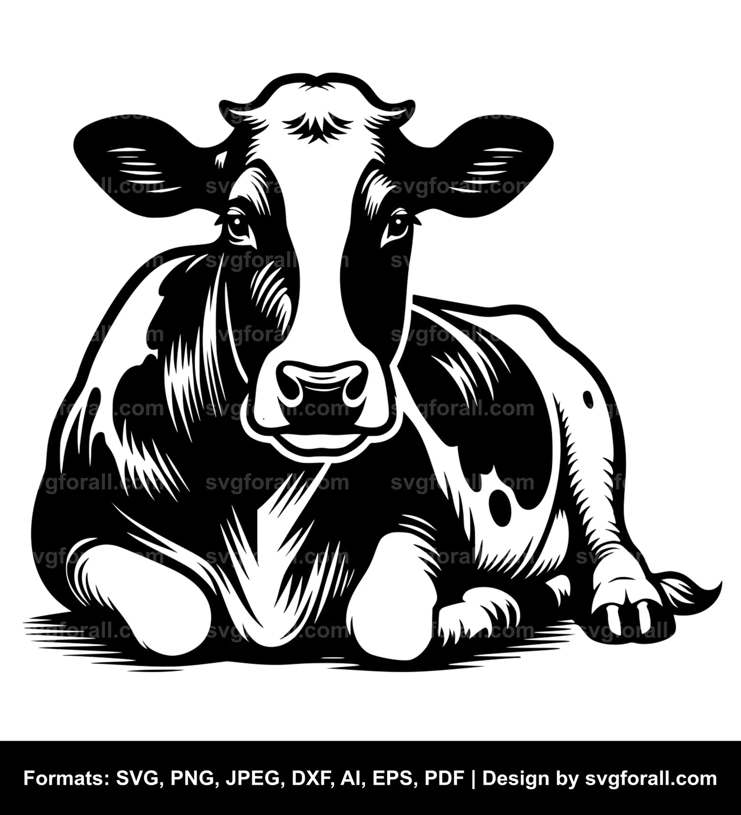 Cow Lying Down Vector SVG