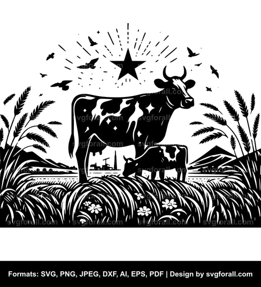 Cow SVG Vector Design