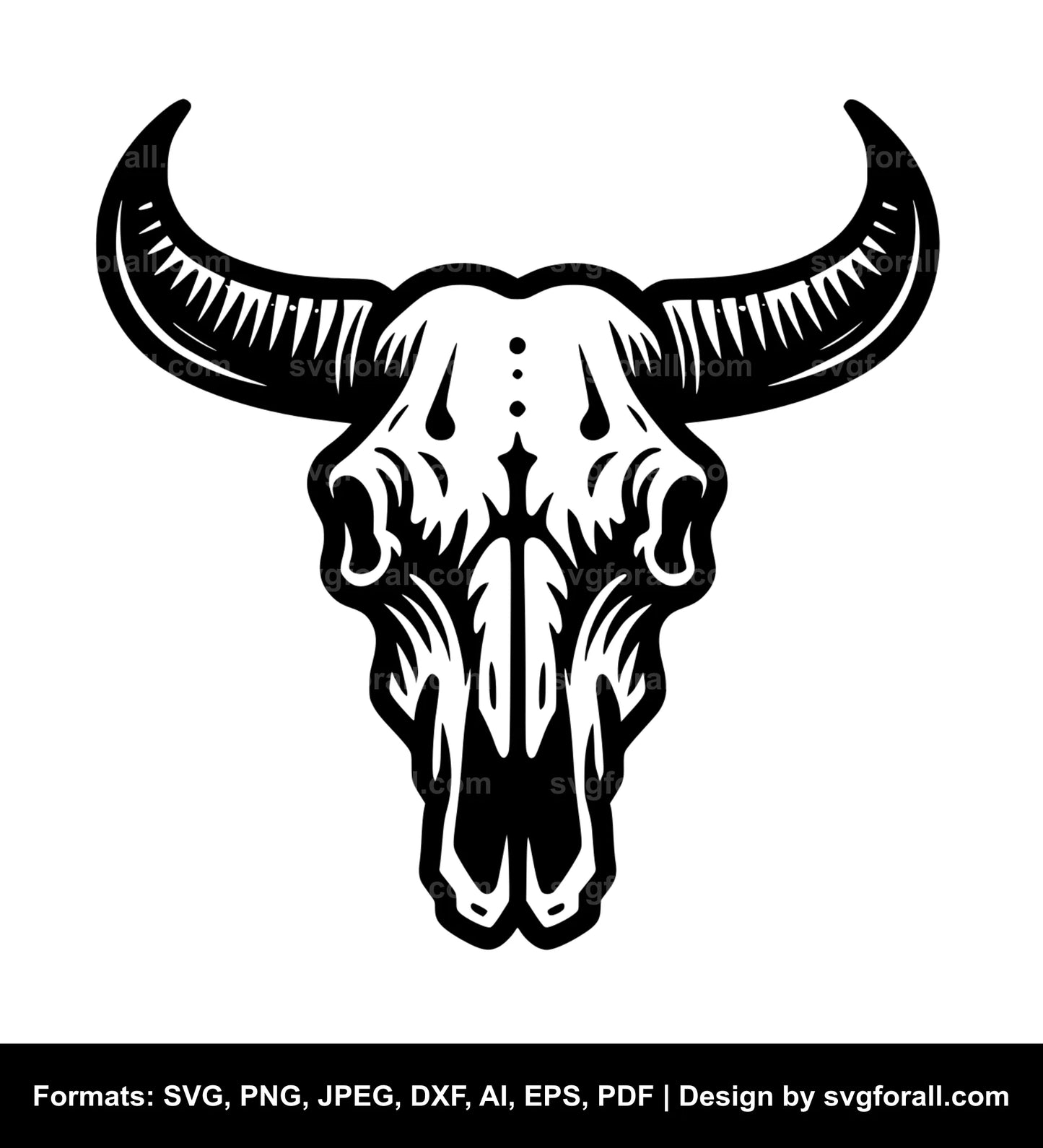 Cow Skull Black SVG