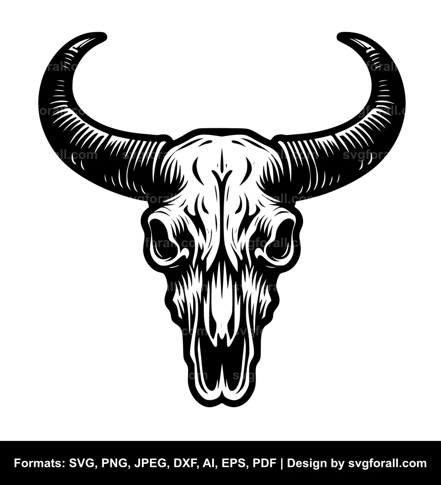 Cow Skull With Horn Cricut SVG