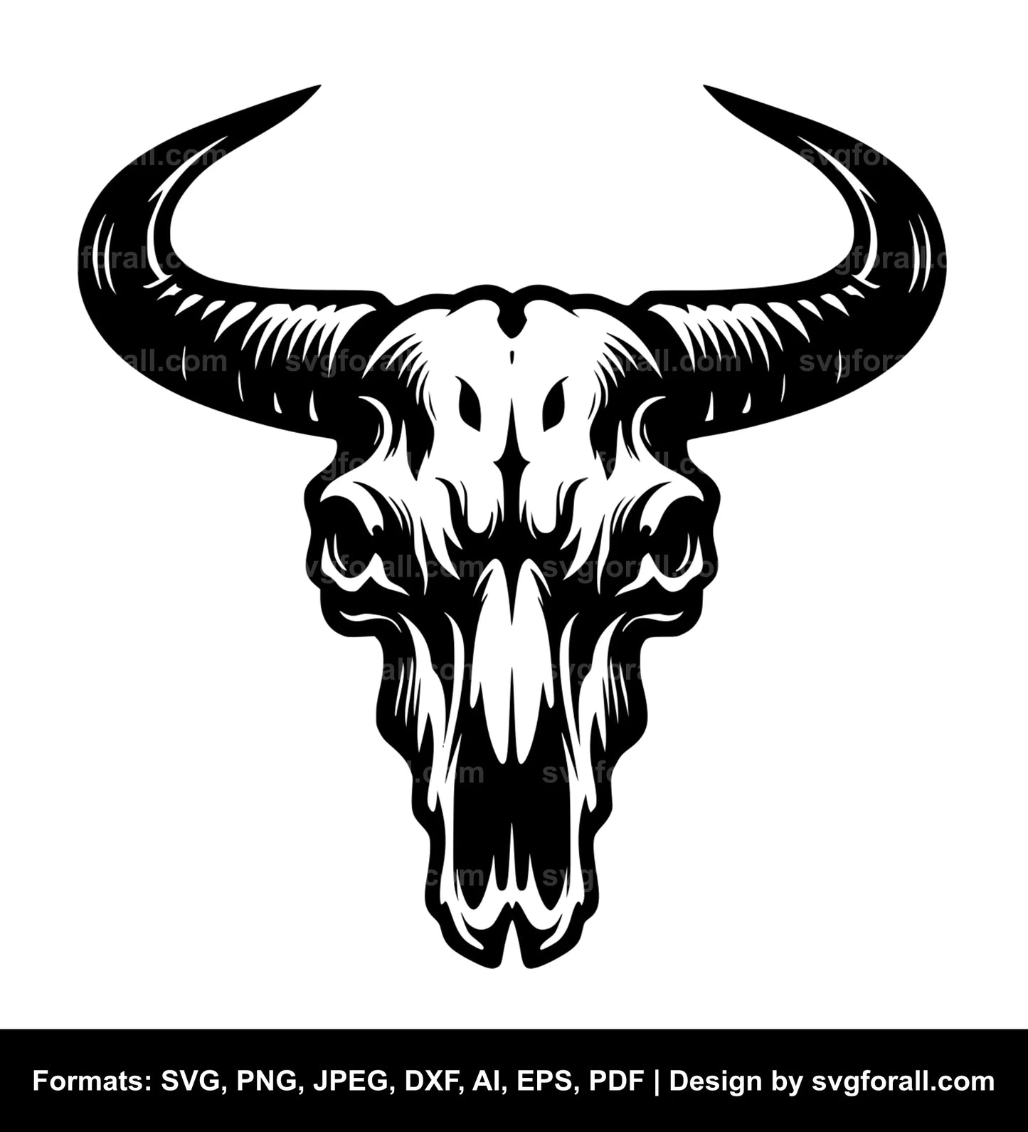 Cow Skull With Horn SVG PNG