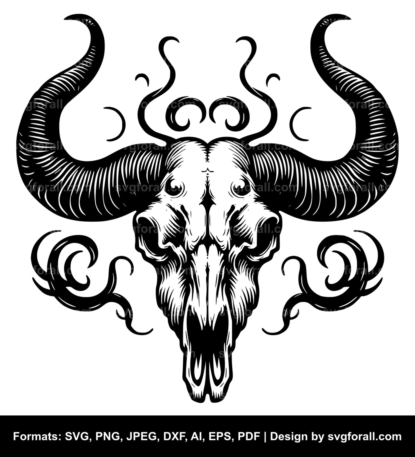 Cow Skull With Horn SVG Vector