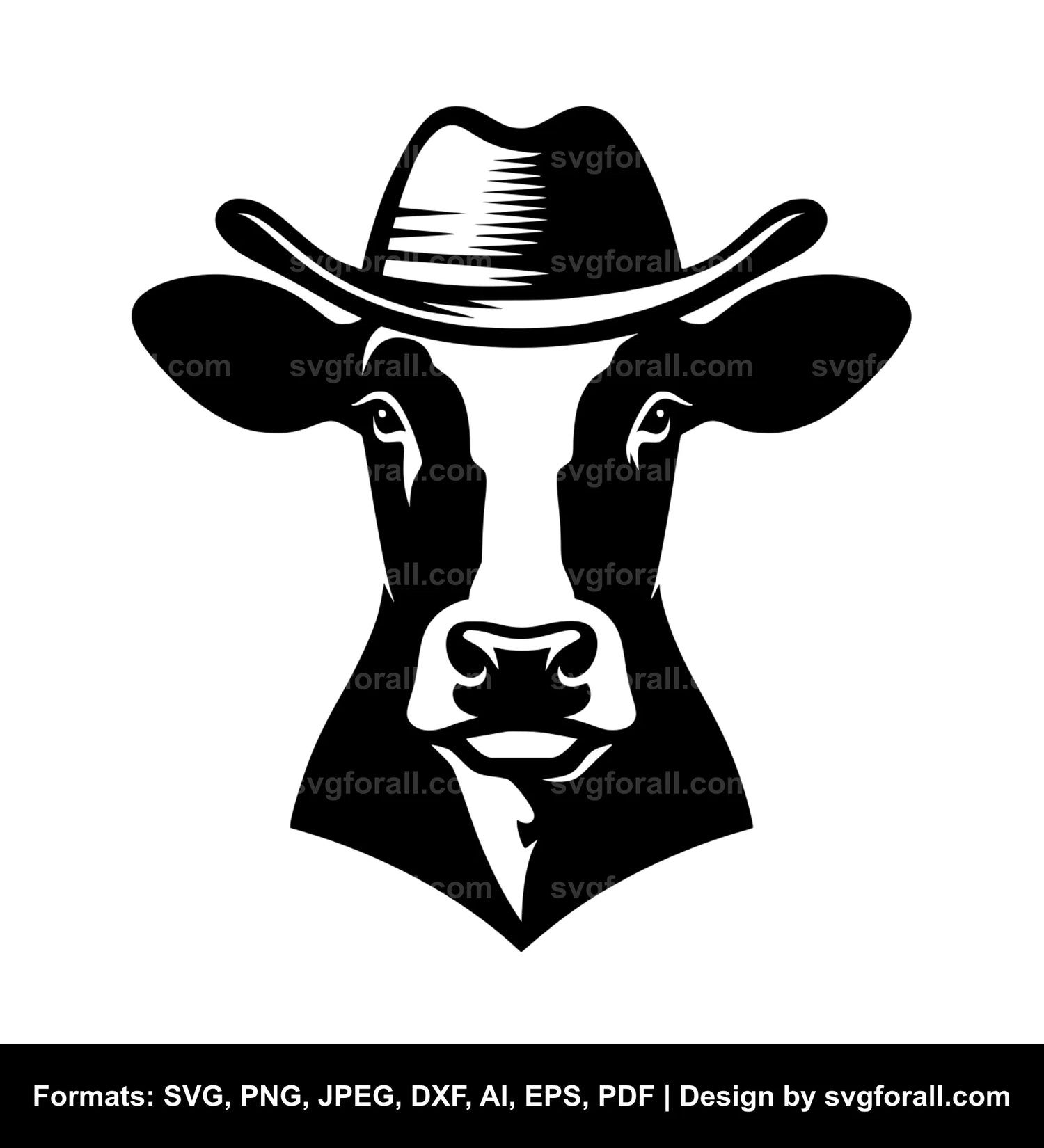 Cow With Hat SVG Design