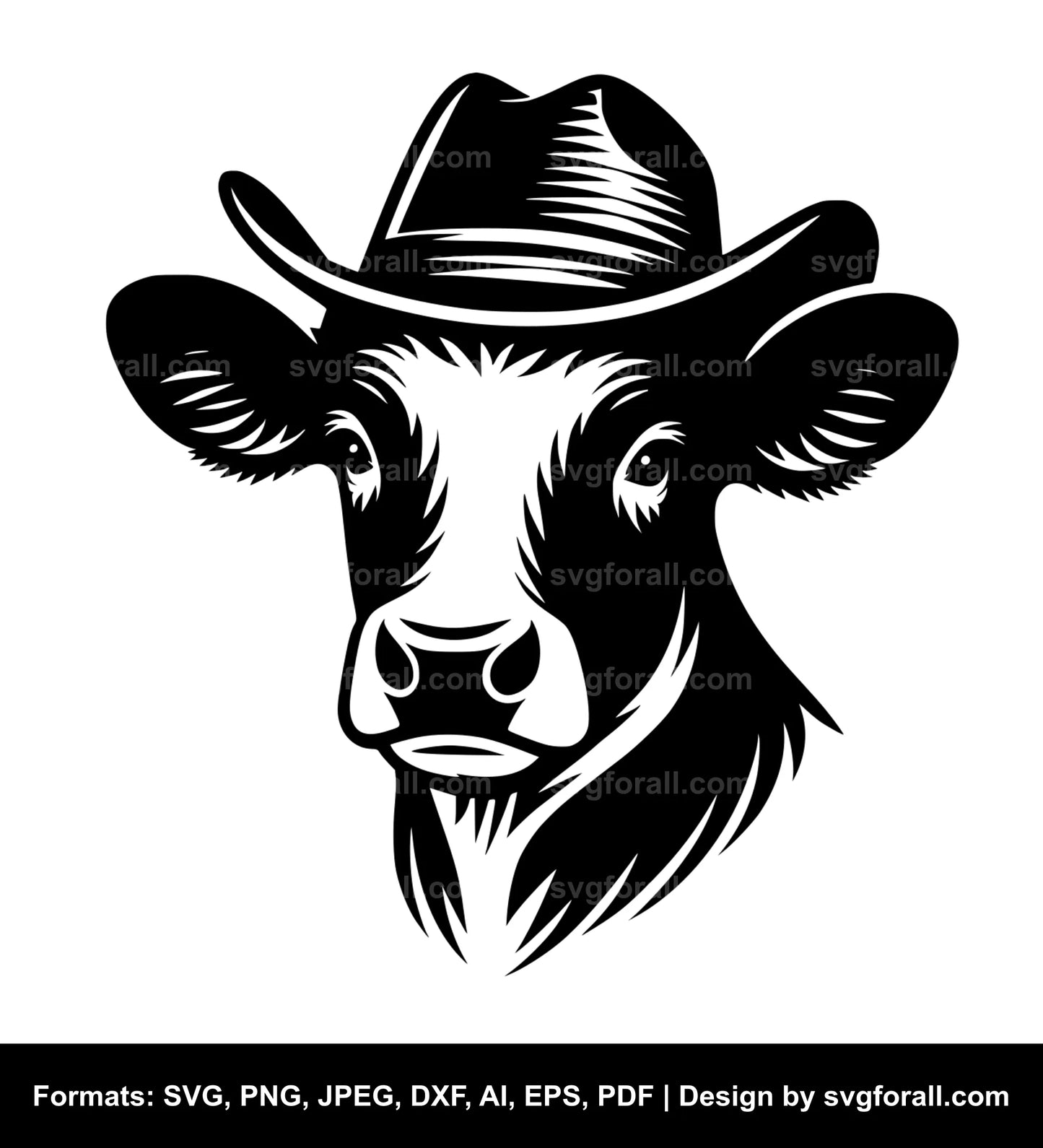 Cow With Hat SVG File