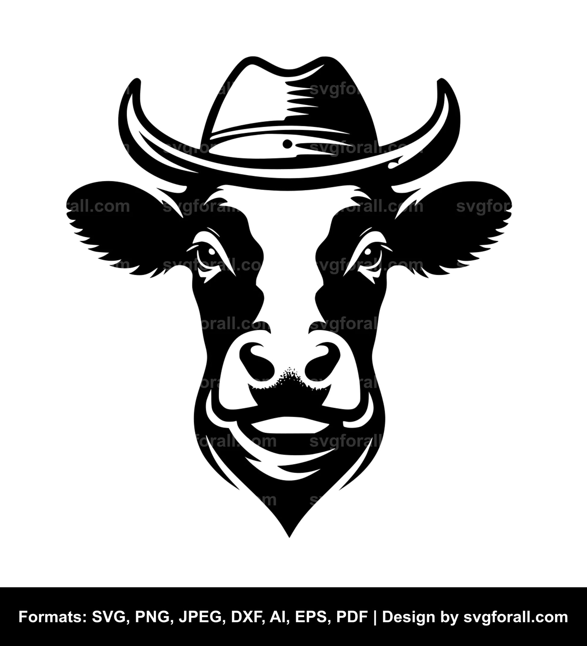 Cow With Hat SVG PNG