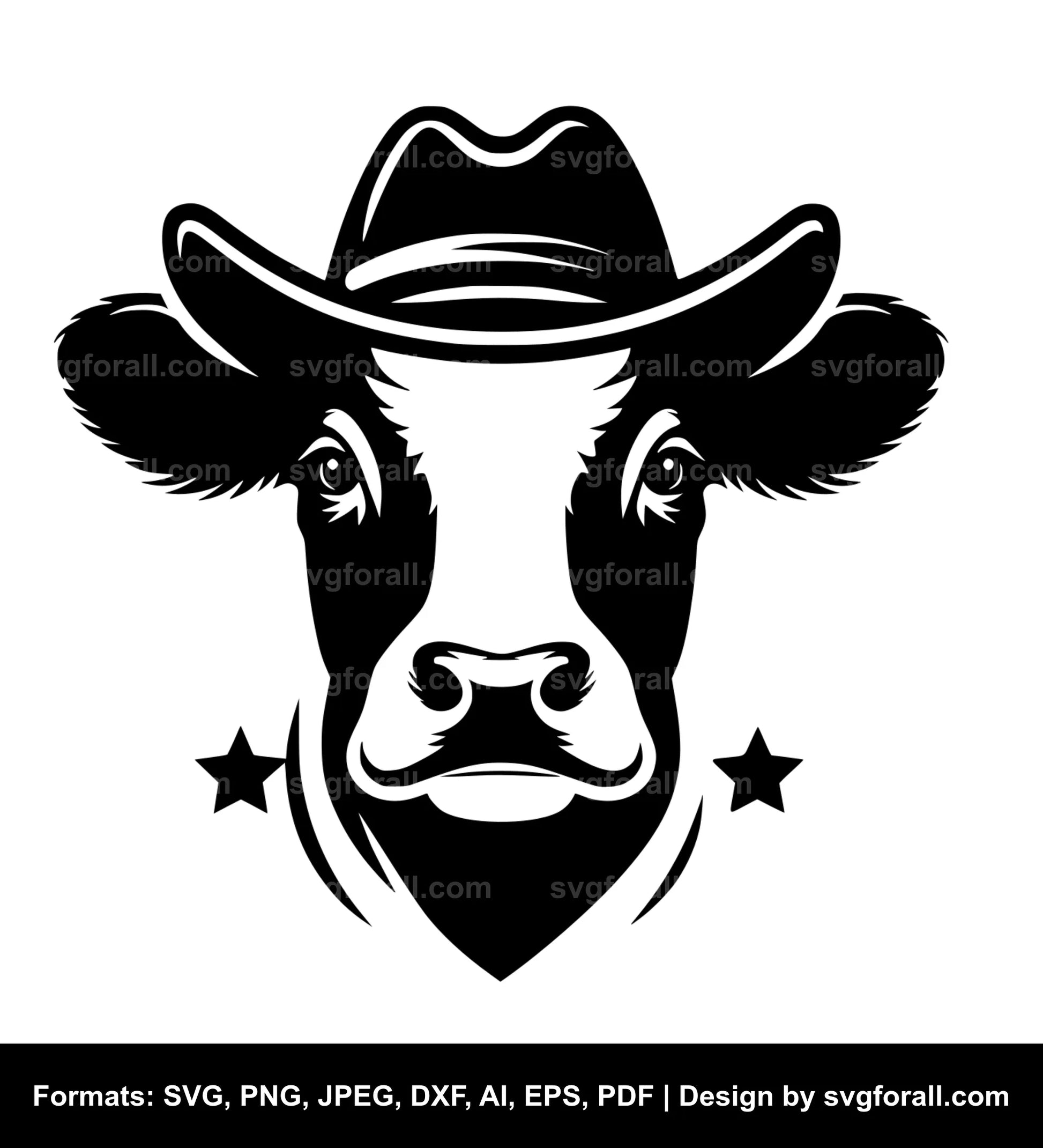 Cow With Hat Vector SVG