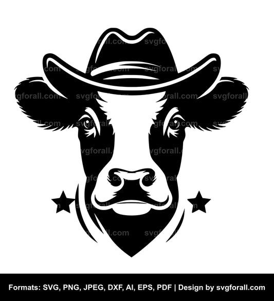 Cow With Hat Vector SVG