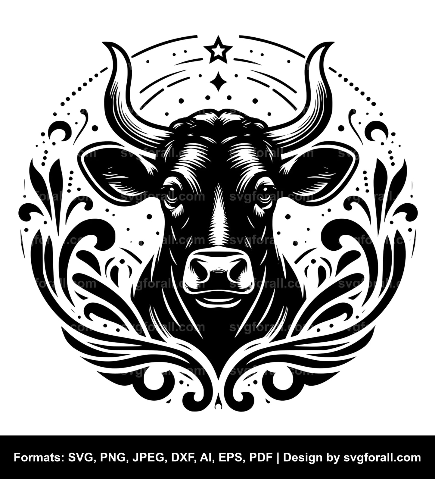 Cow With Horn SVG File