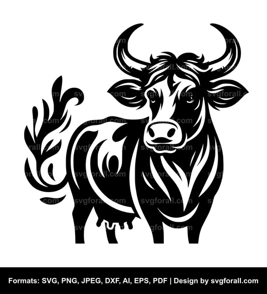 Cow With Horn SVG Vector