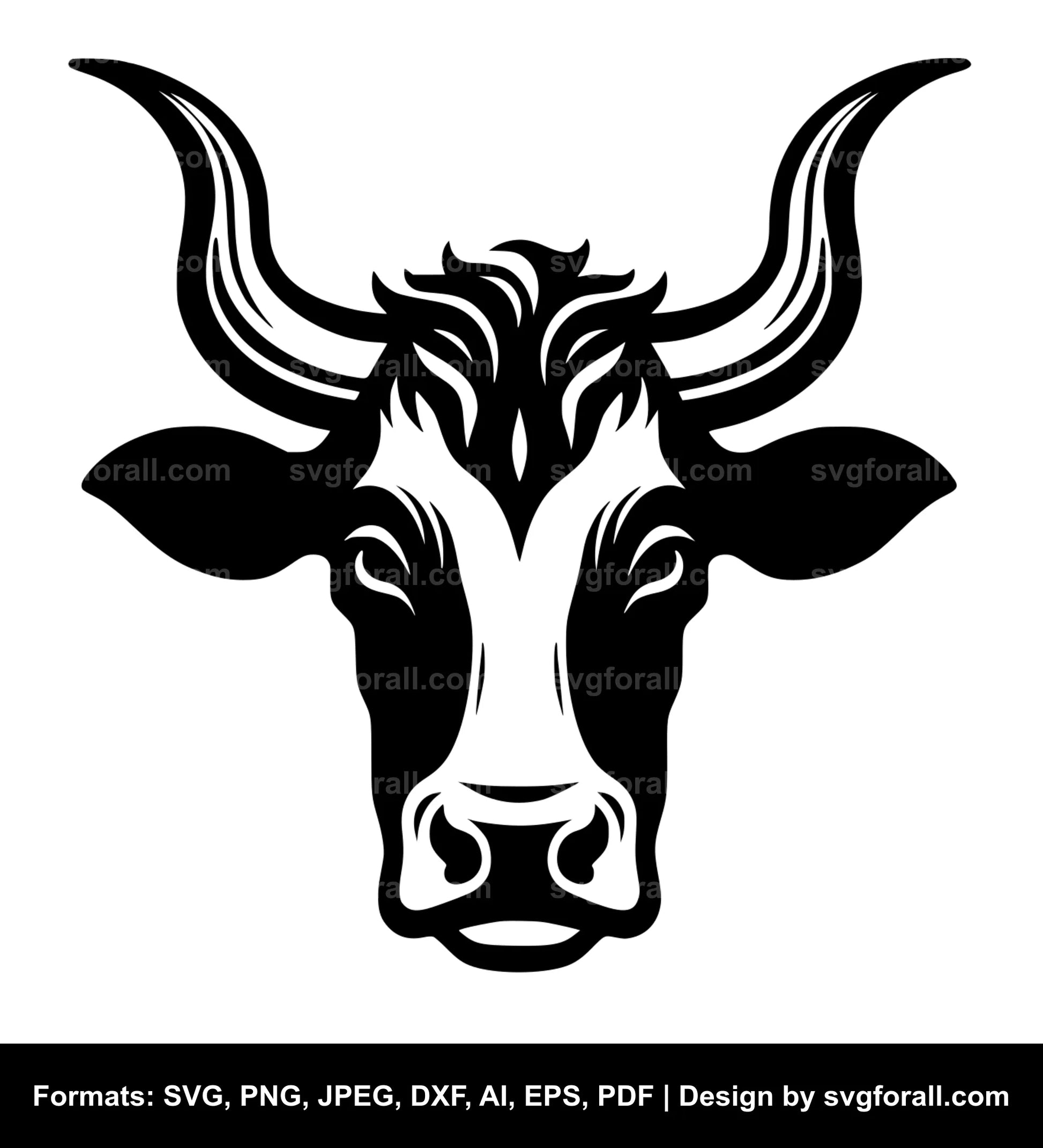 Cow With Horn Vector SVG