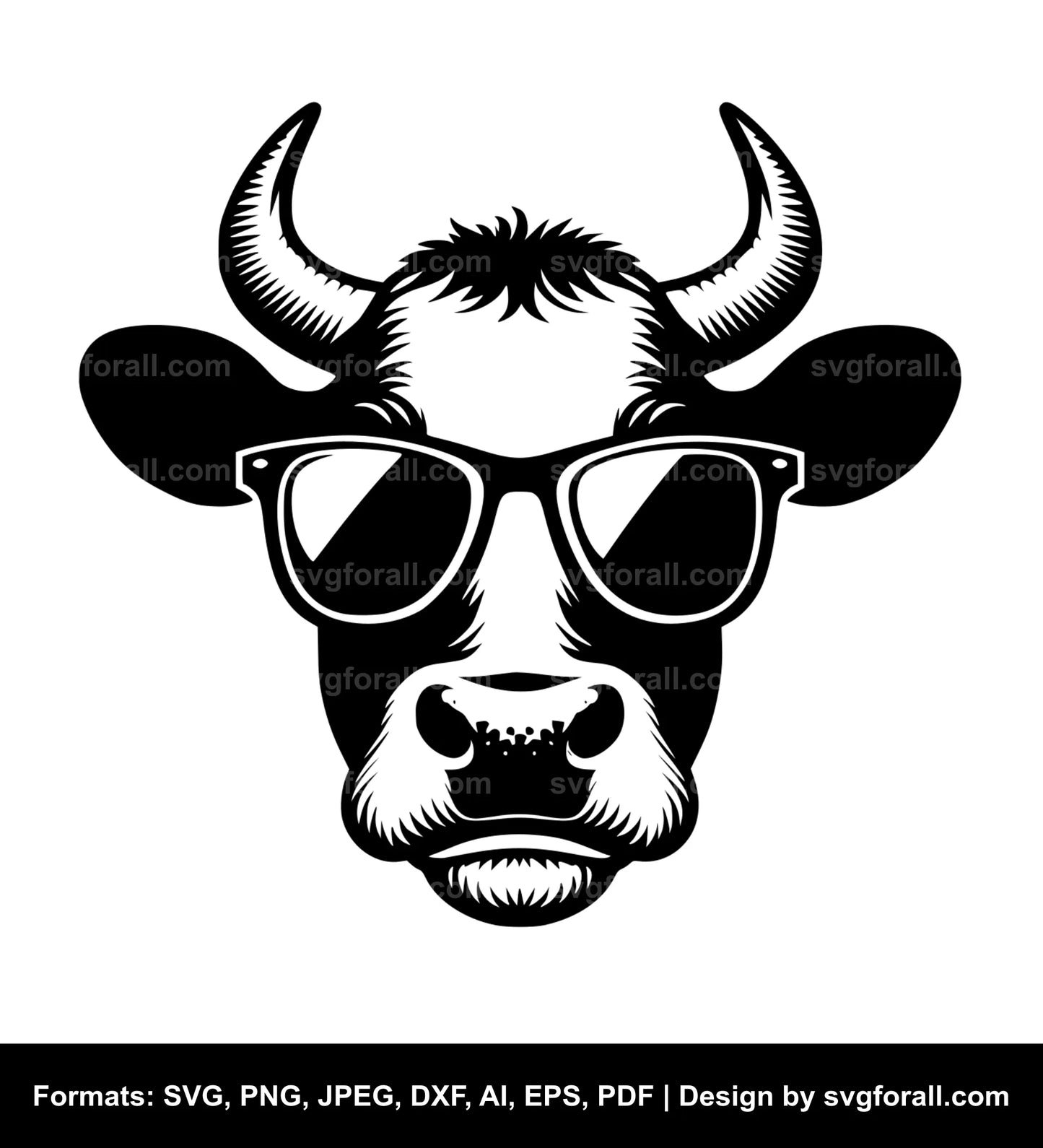 Cow With Sunglasses Cricut SVG