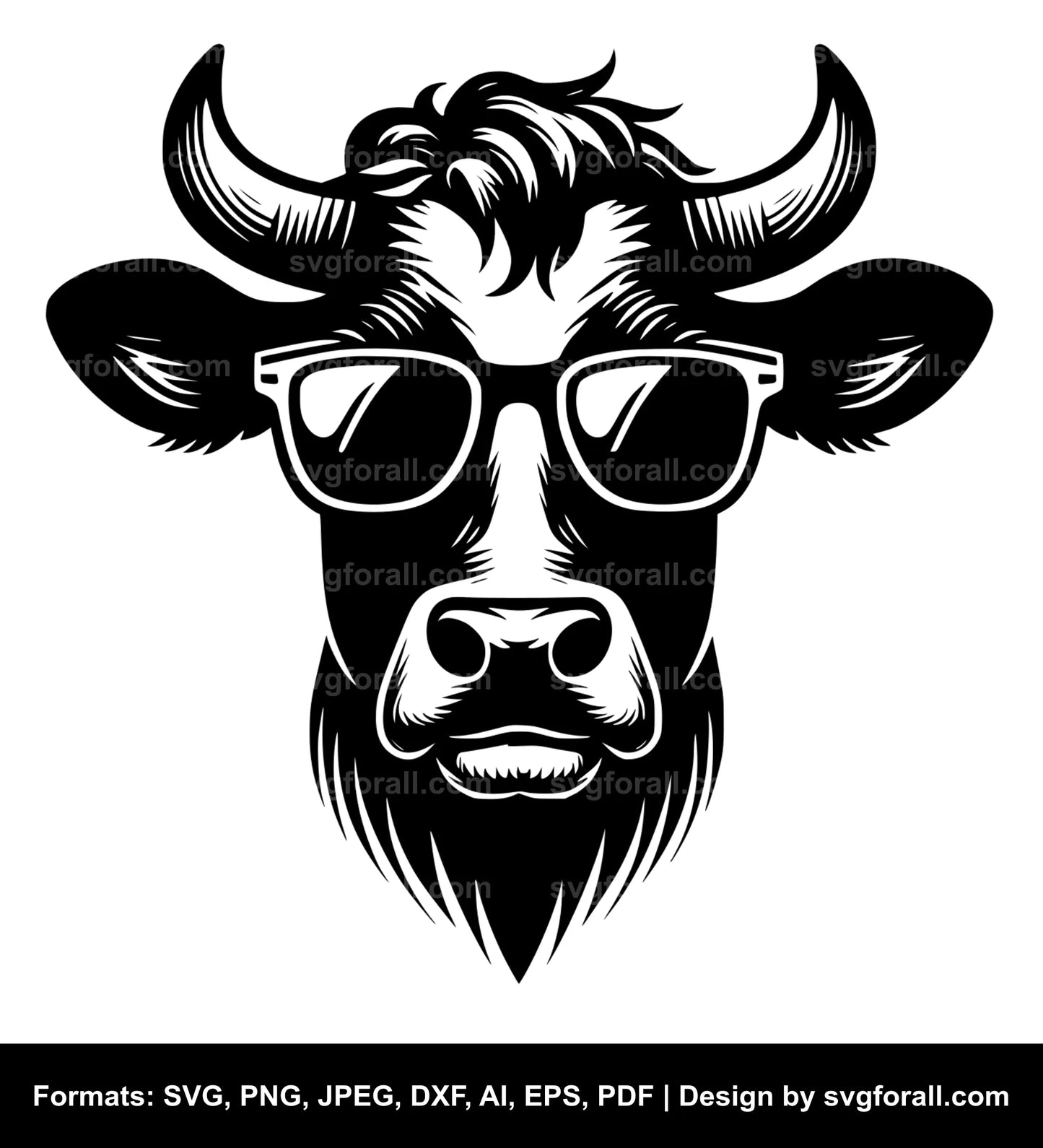 Cow With Sunglasses SVG