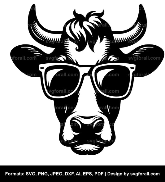 Cow With Sunglasses SVG PNG