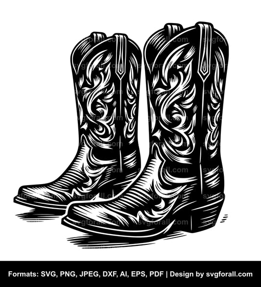 Cowboy Boots SVG Vector