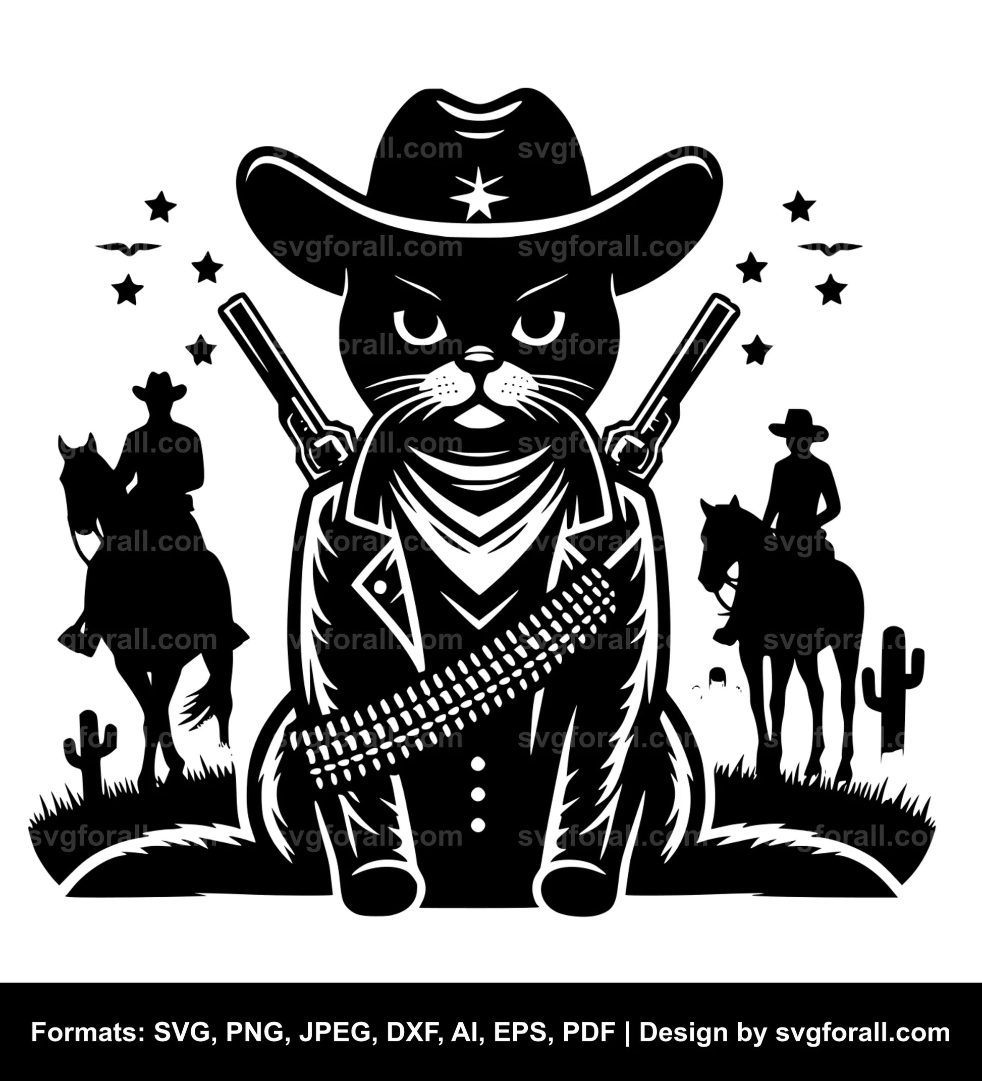 Cowboy Cat SVG Design