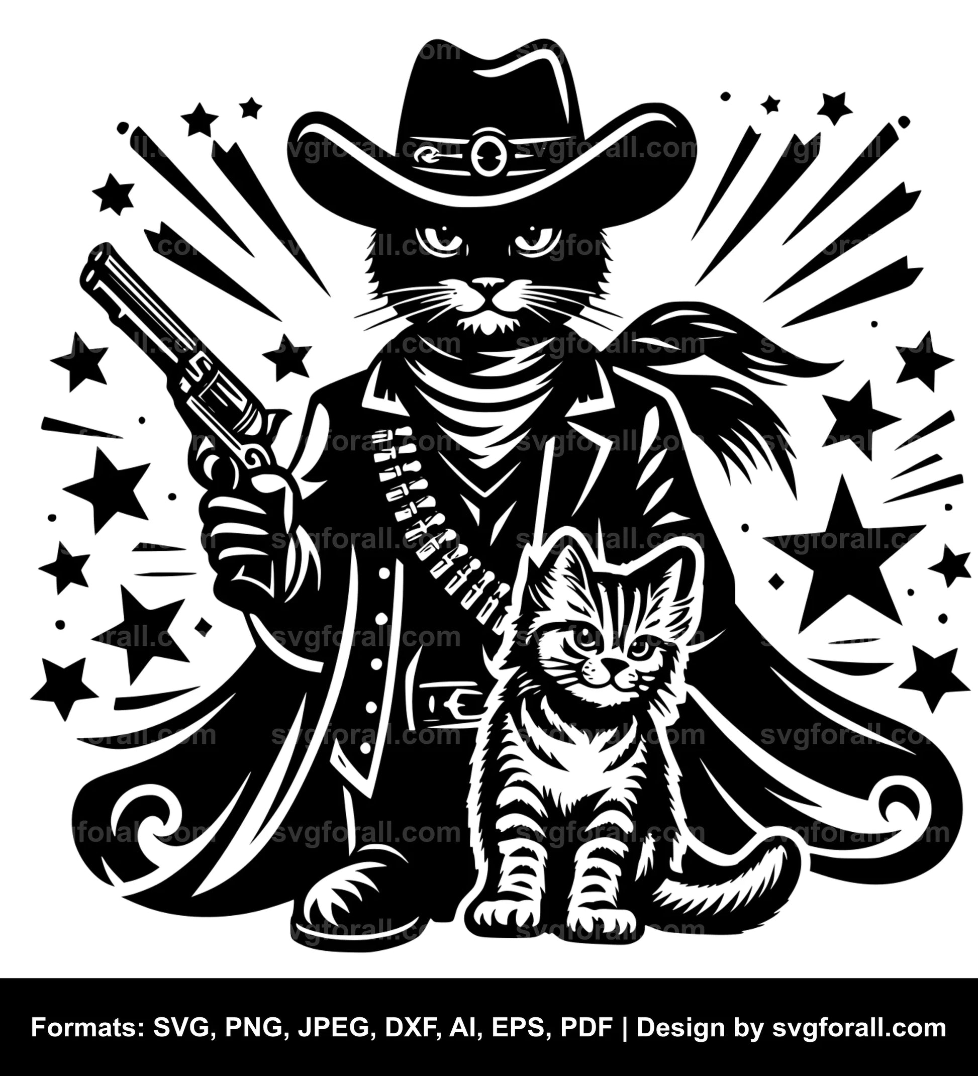 Cowboy Cat SVG PNG