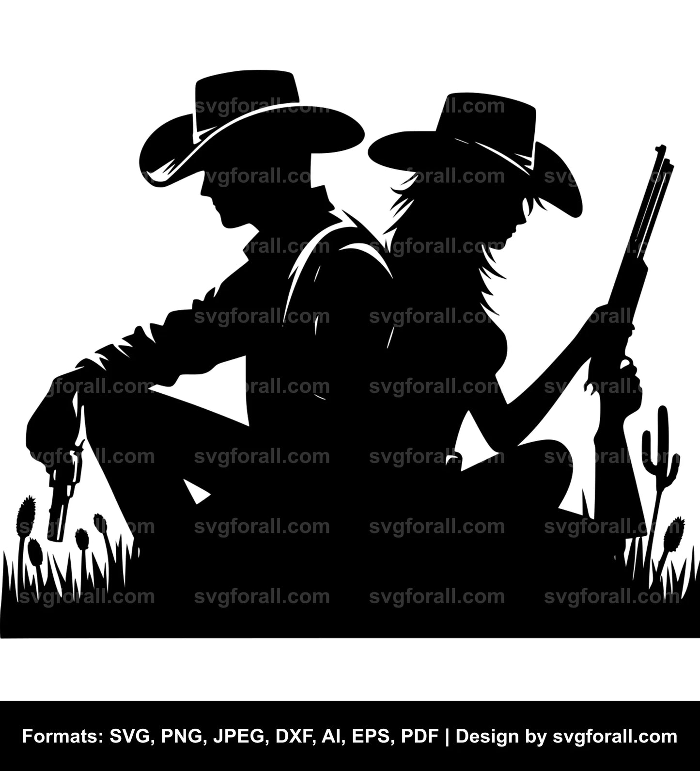 Cowboy Couple SVG