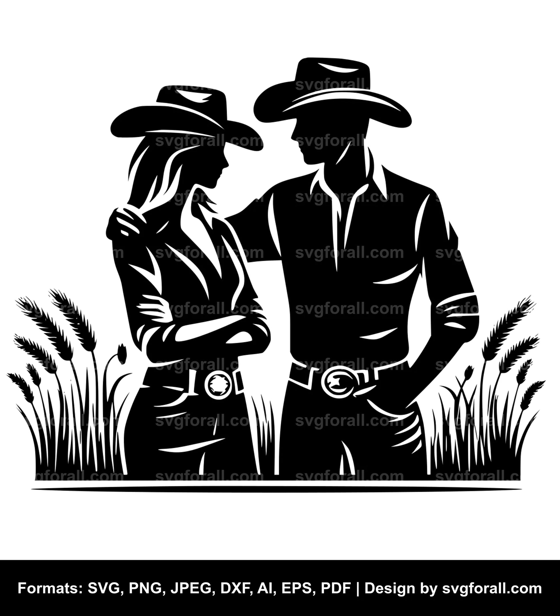 Cowboy Couple SVG File