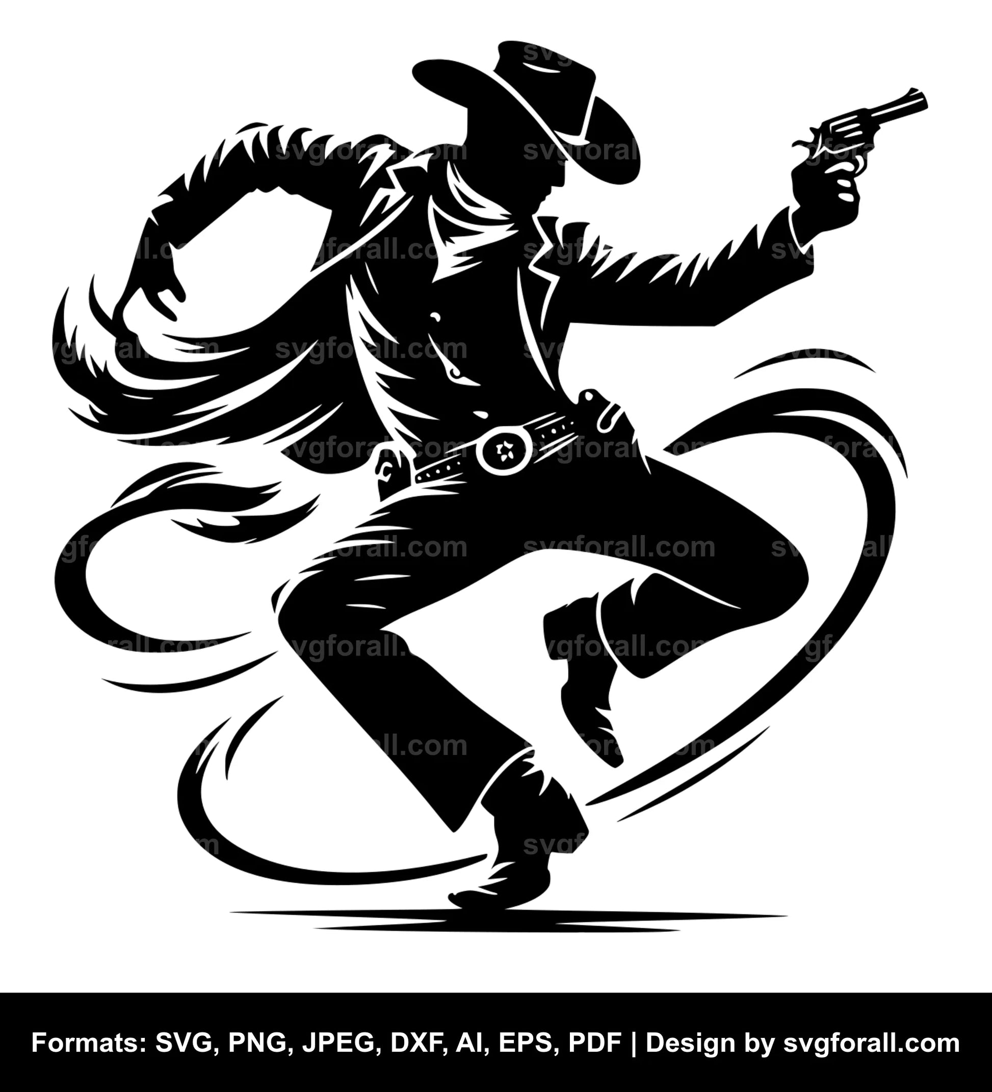 Cowboy Dancing SVG Vector