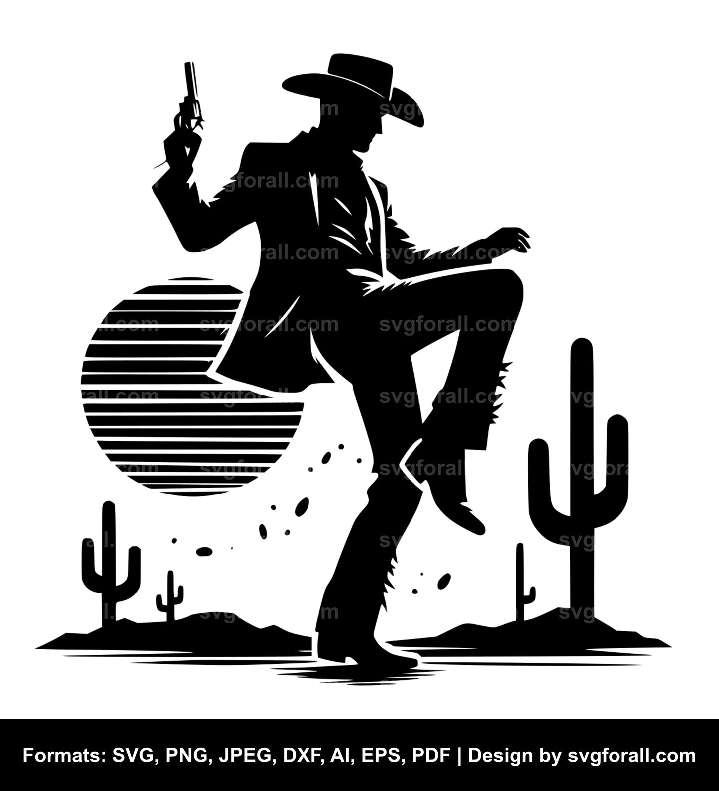 Cowboy Dancing Vector SVG