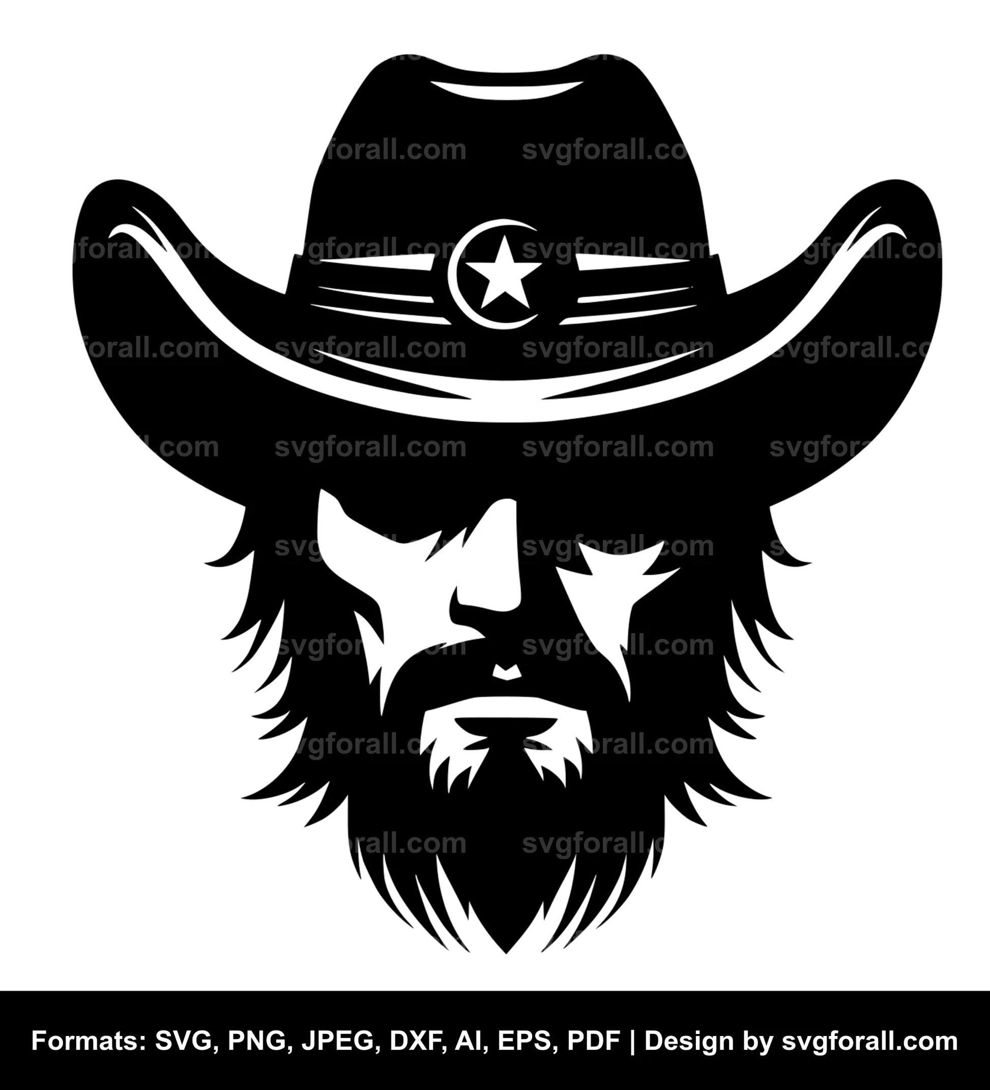 Cowboy Face Cricut SVG