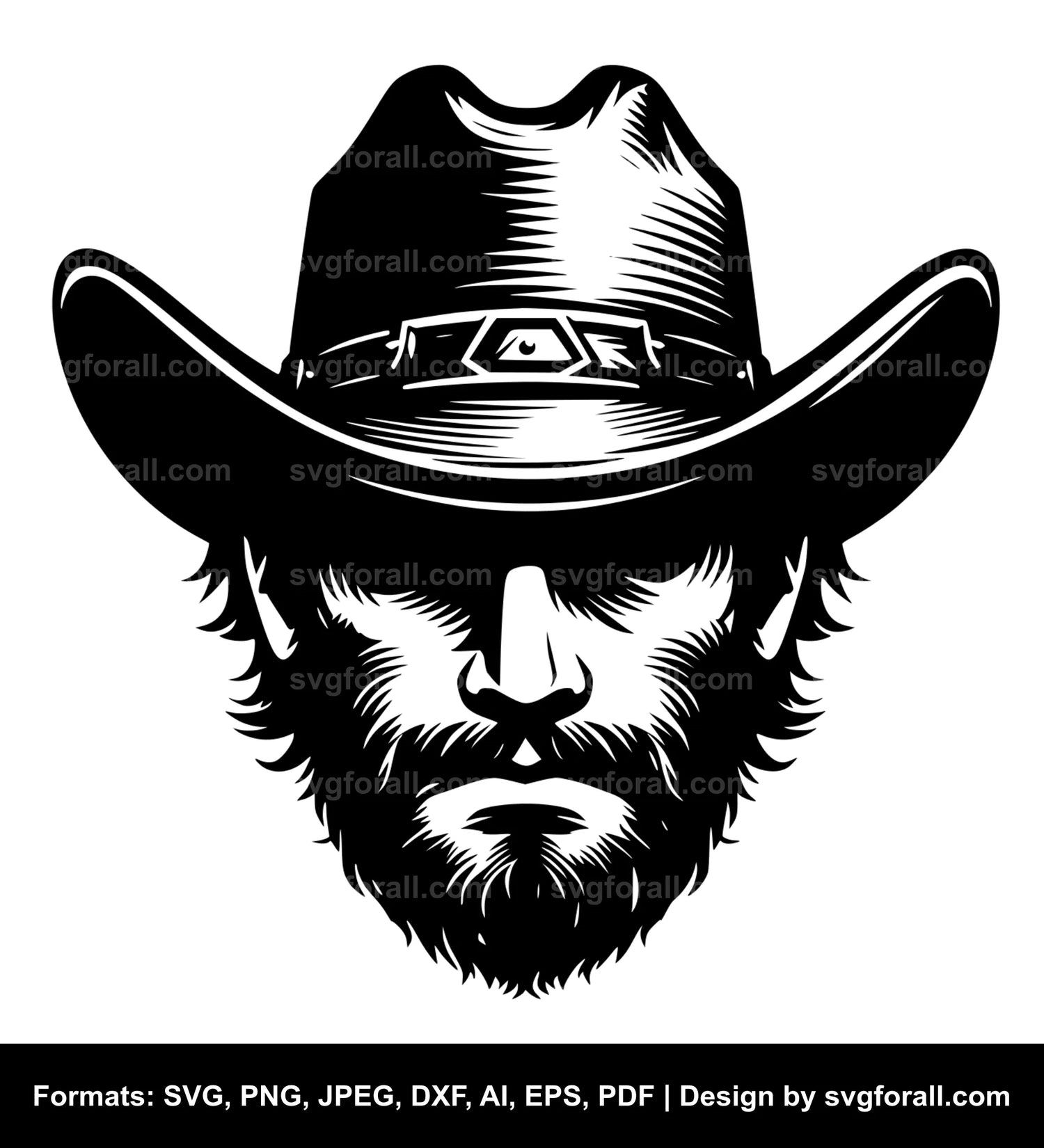 Cowboy Face SVG Design