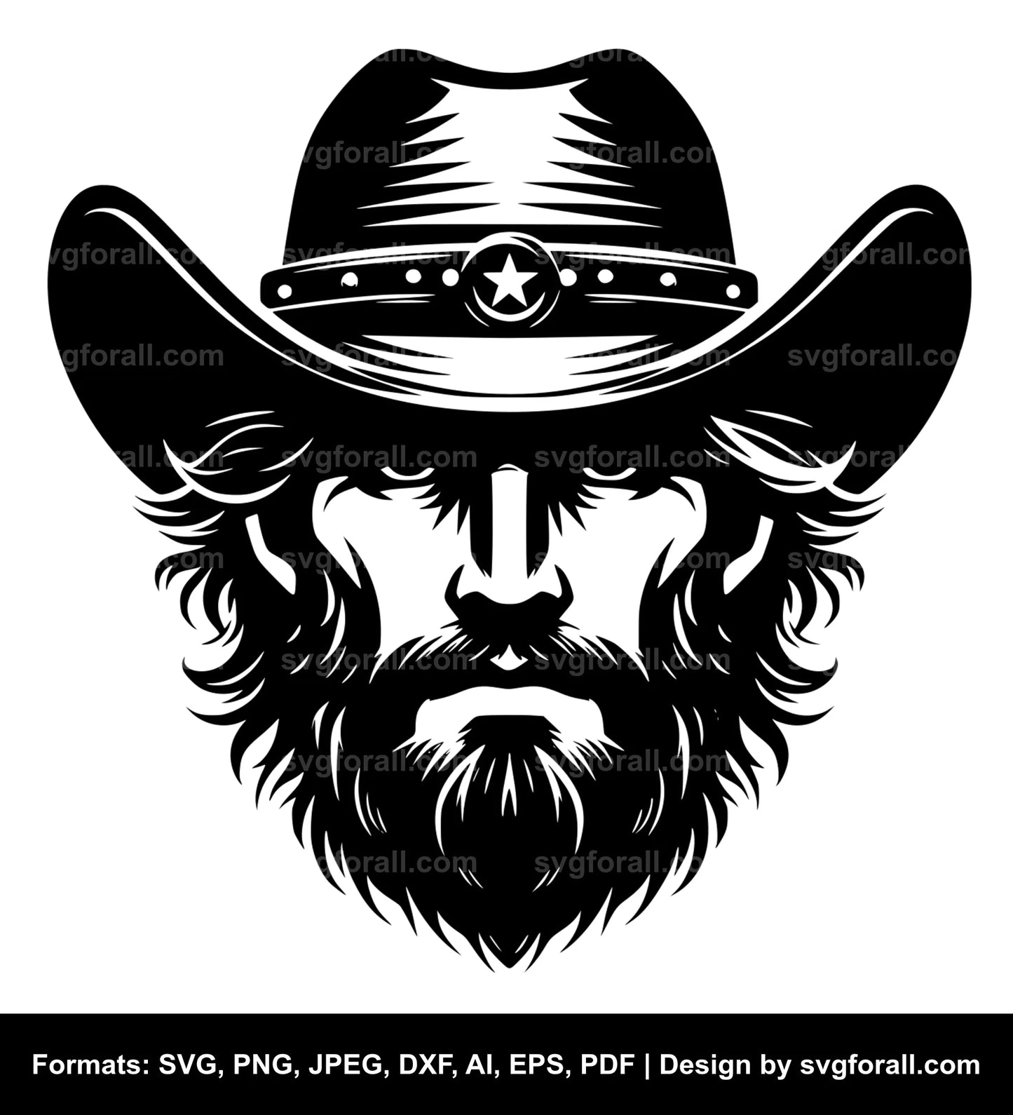 Cowboy Face SVG File