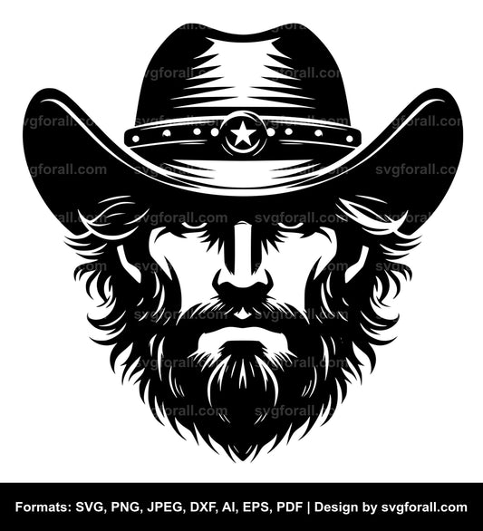 Cowboy Face SVG File