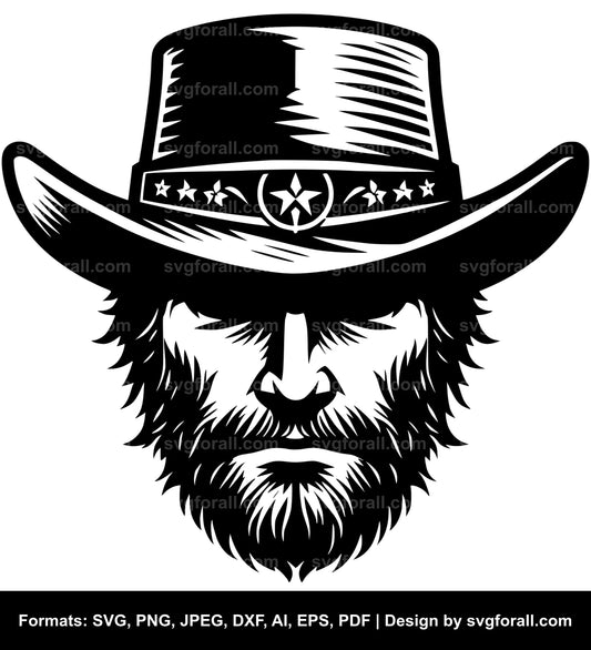 Cowboy Face SVG PNG