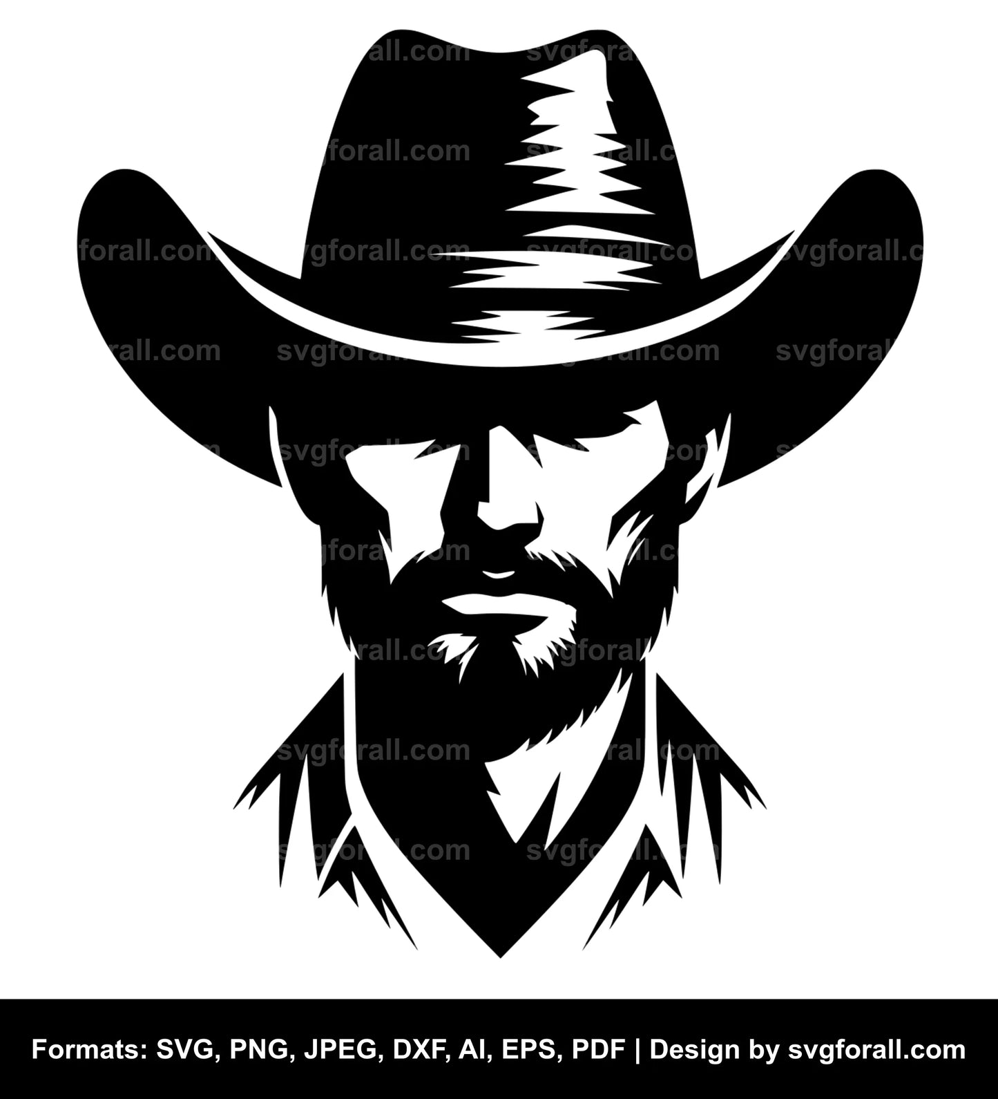 Cowboy Face Vector SVG