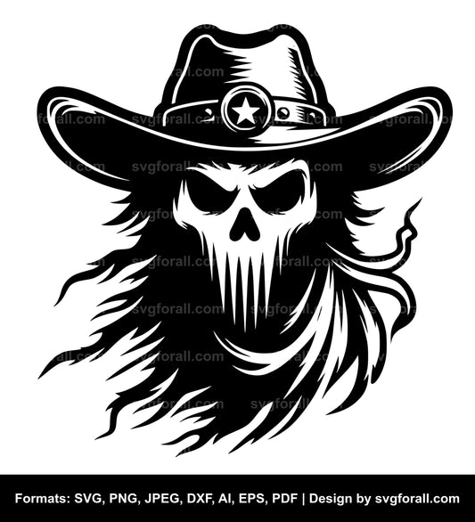 Cowboy Ghost Black SVG