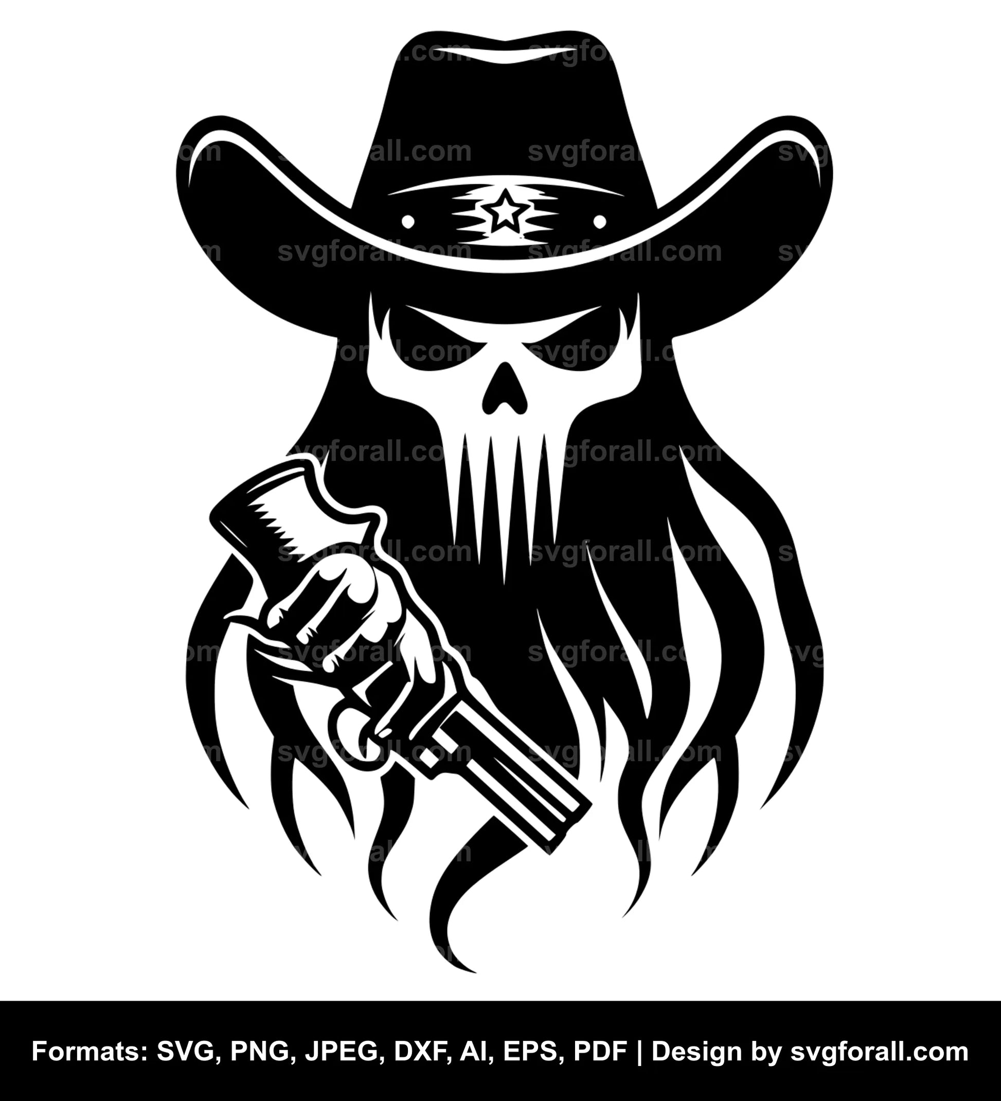 Cowboy Ghost SVG Vector