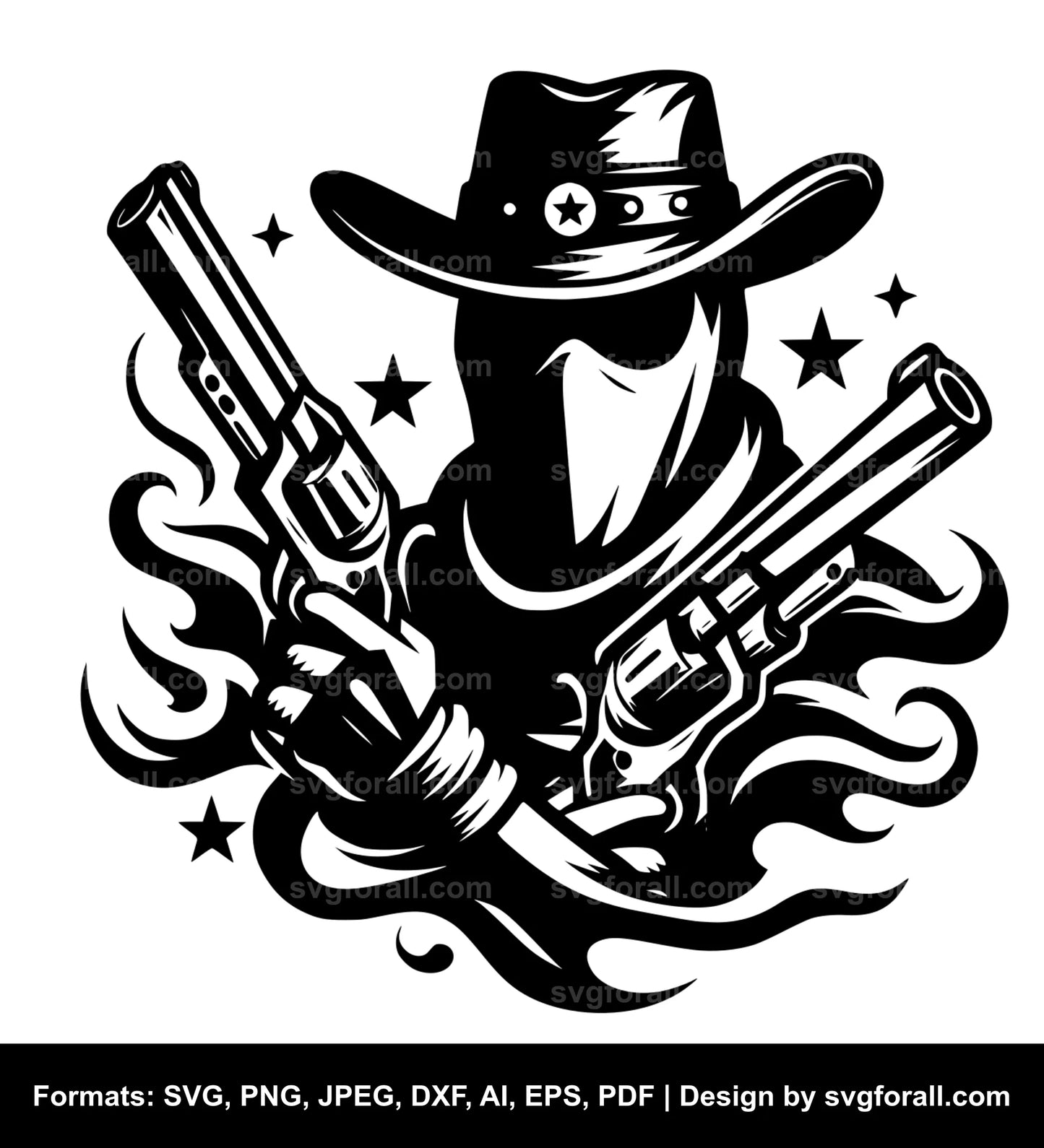 Cowboy Ghost Vector SVG