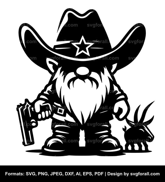 Cowboy Gnome SVG Clipart