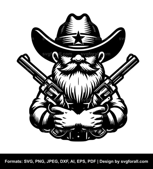 Cowboy Gnome SVG Vector