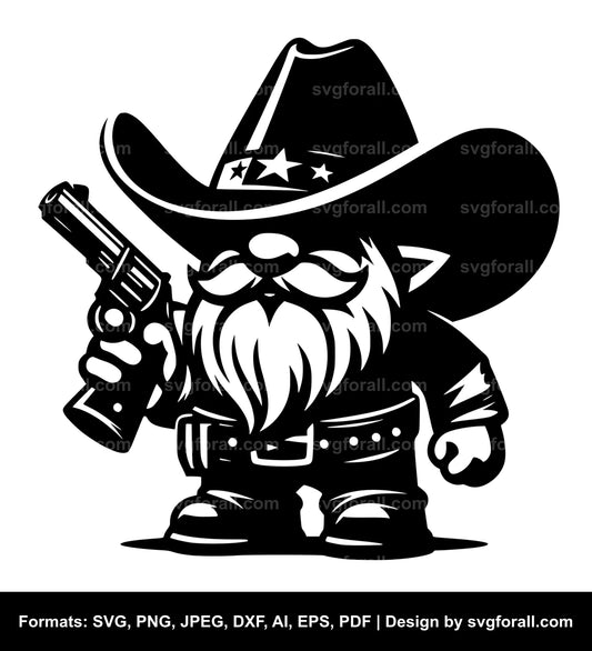 Cowboy Gnome Vector SVG