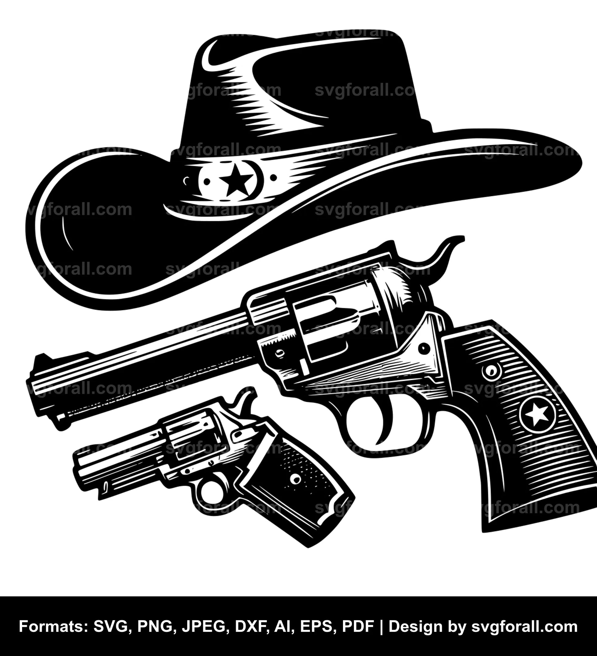 Cowboy Gun Black SVG