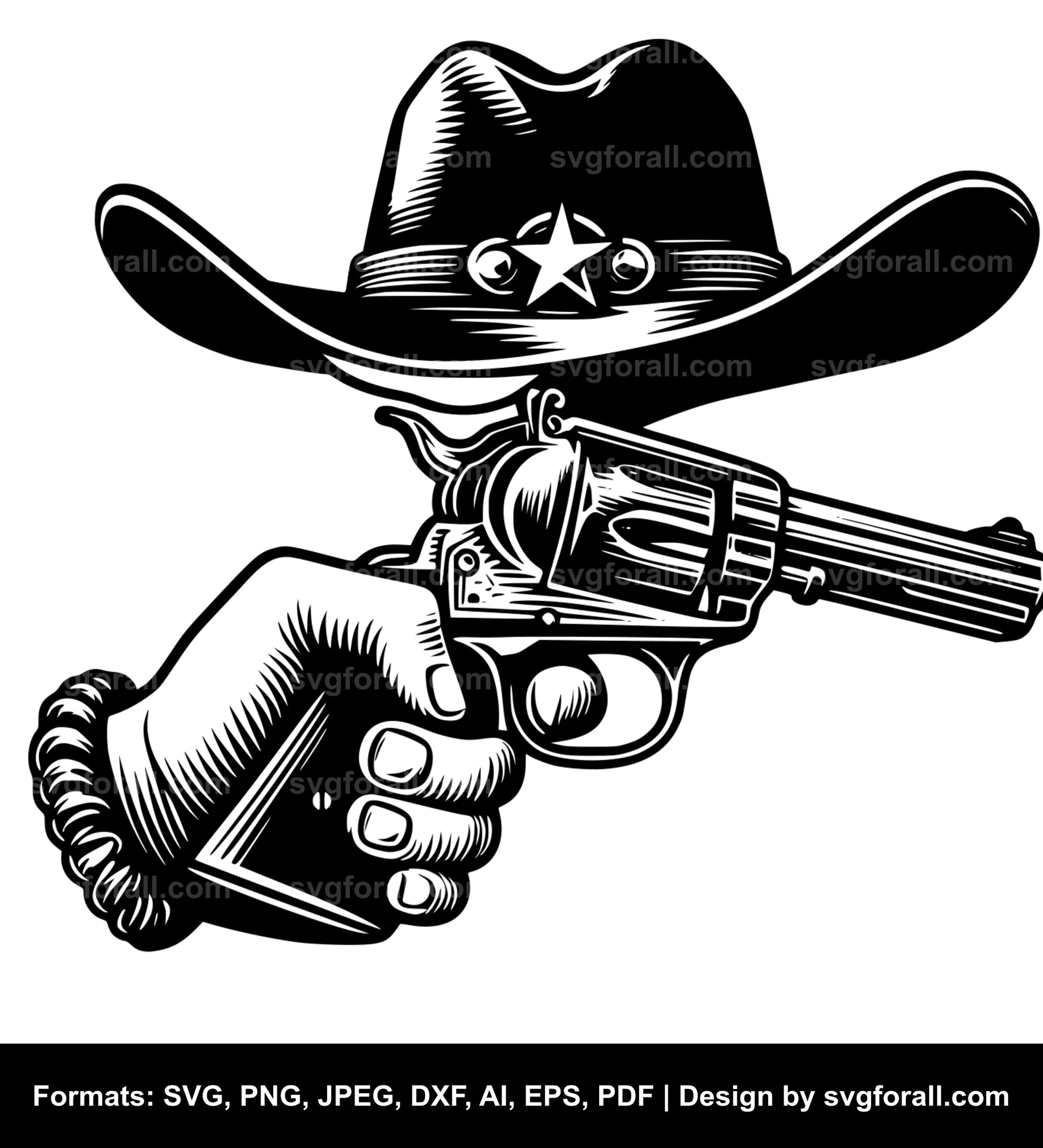 Cowboy Gun SVG Vector