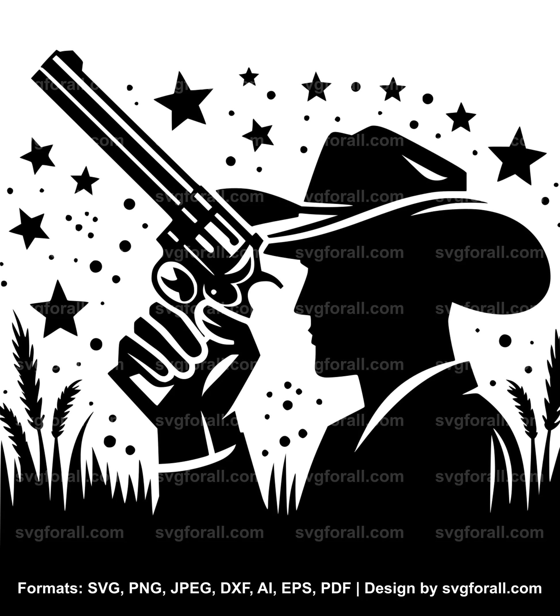 Cowboy Gun Vector SVG