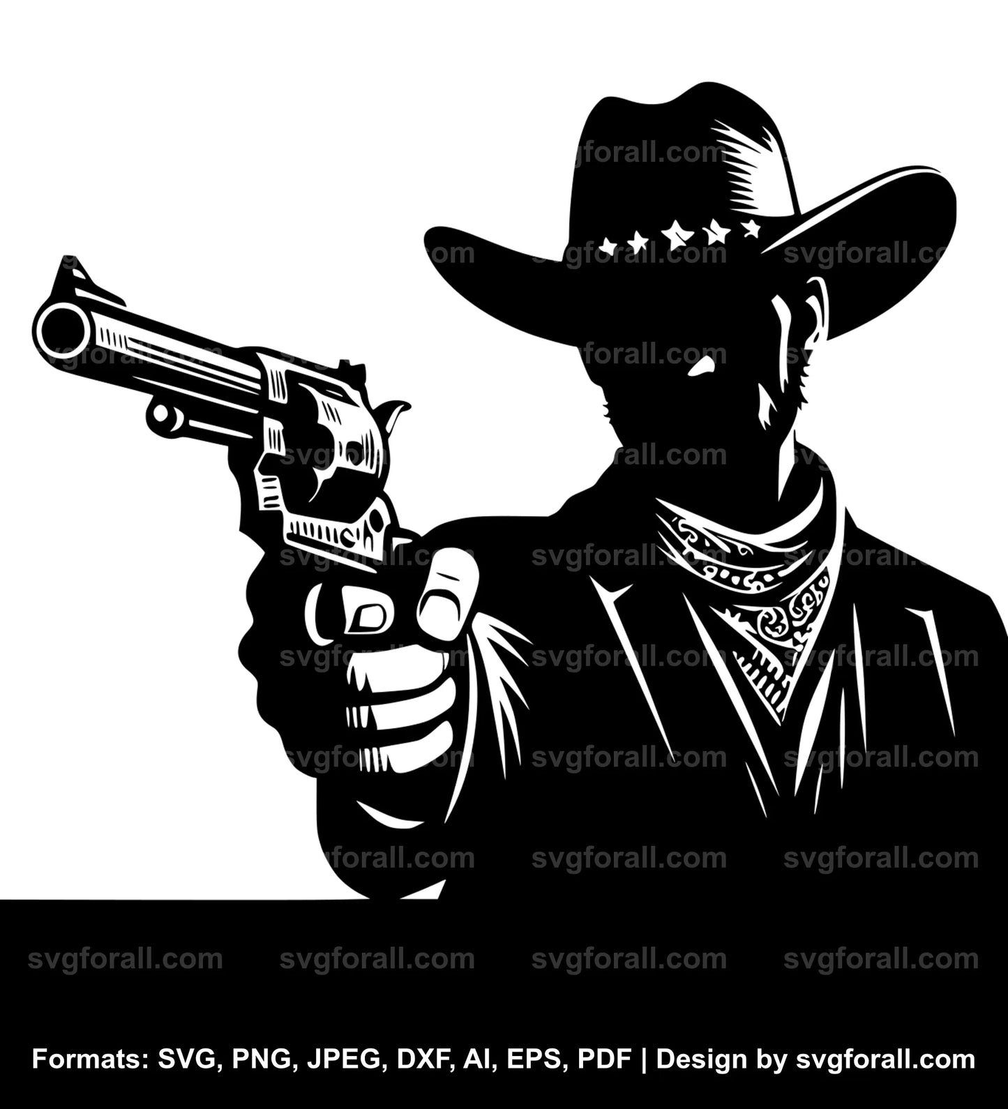 Cowboy Holding Gun Black SVG PNG