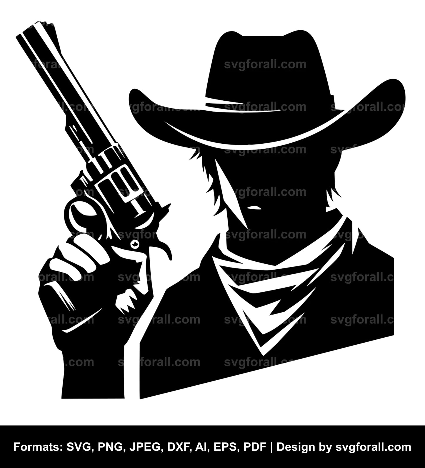 Cowboy Holding Gun SVG File