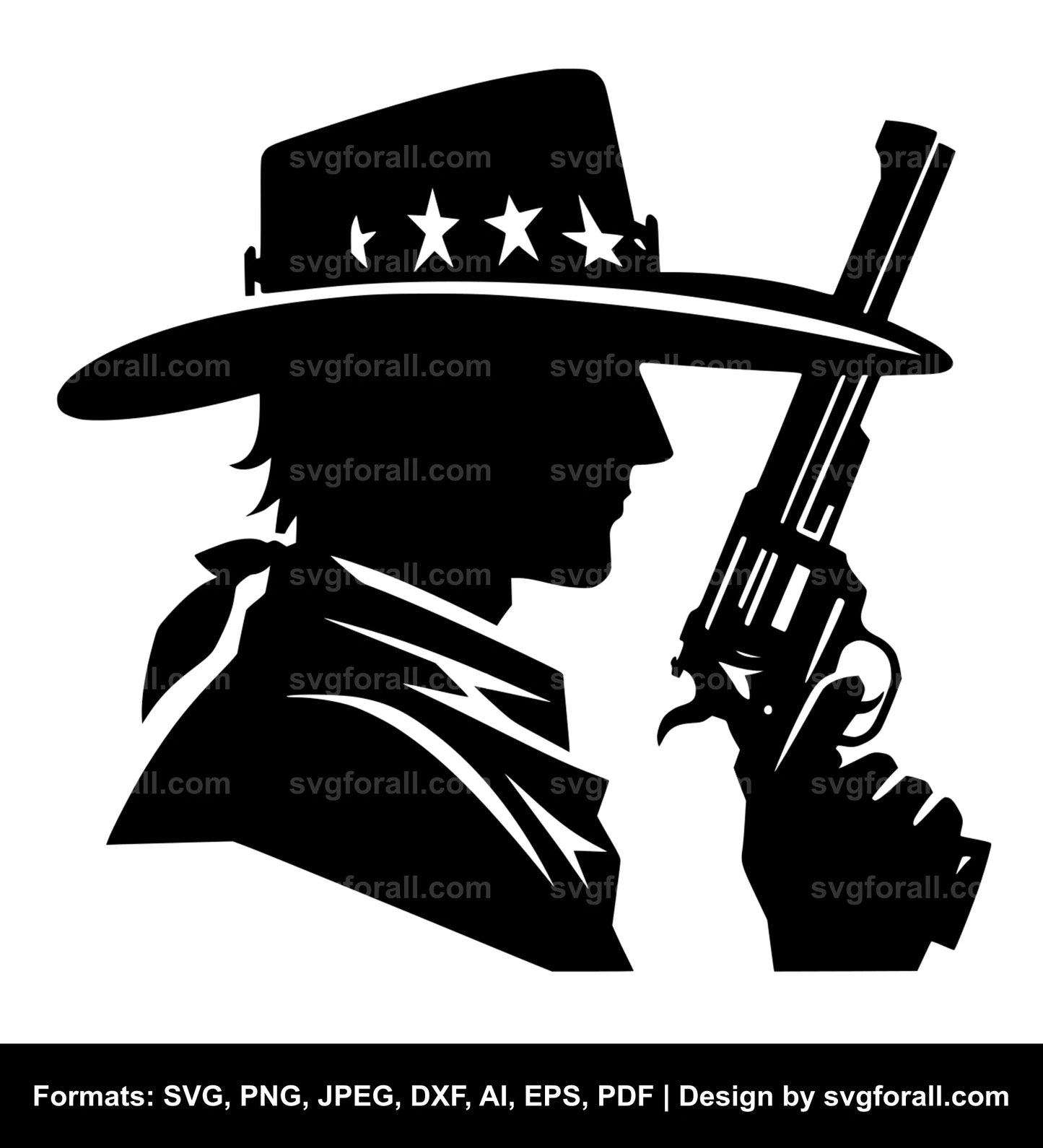 Cowboy Holding Gun SVG For Cricut