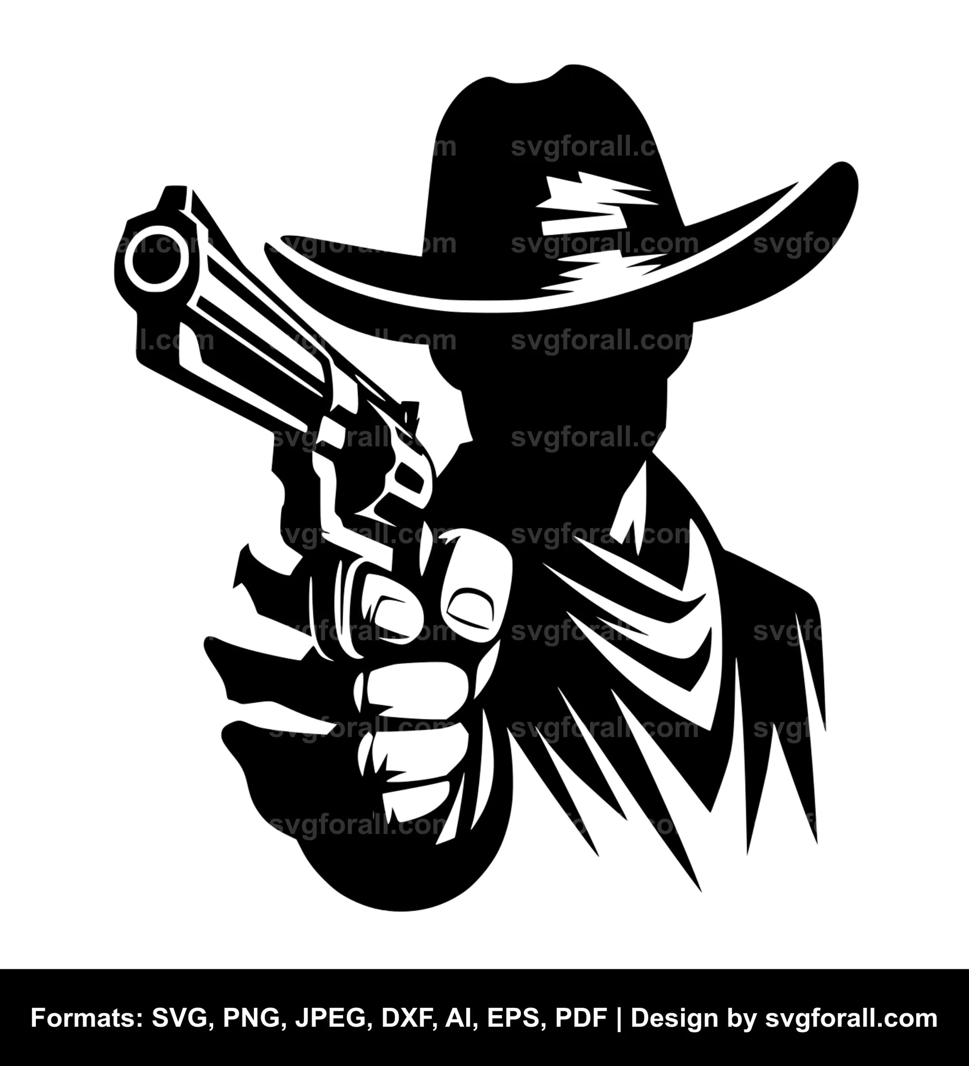 Cowboy Holding Gun SVG Vector