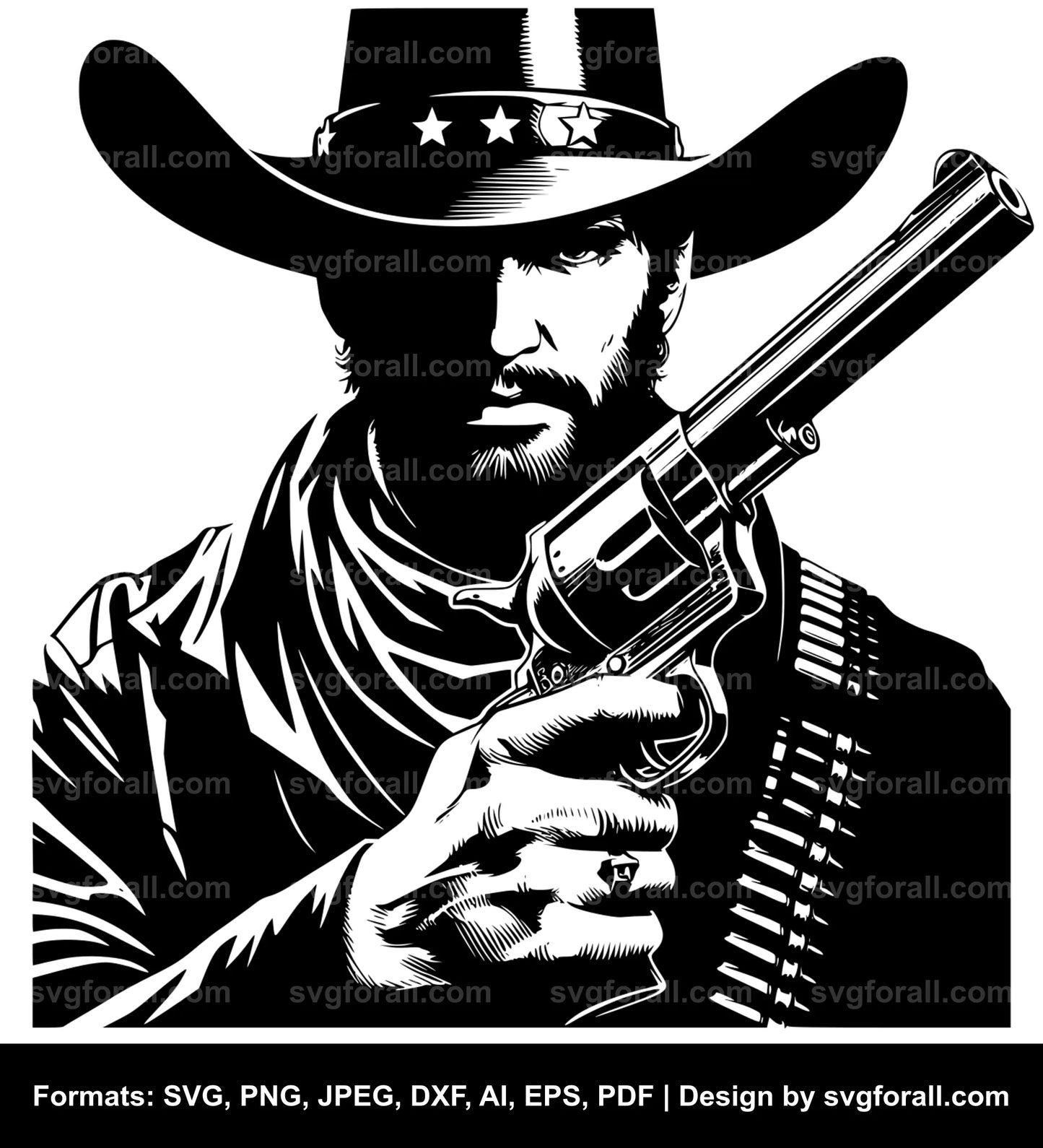 Cowboy Holding Gun SVG Vector File