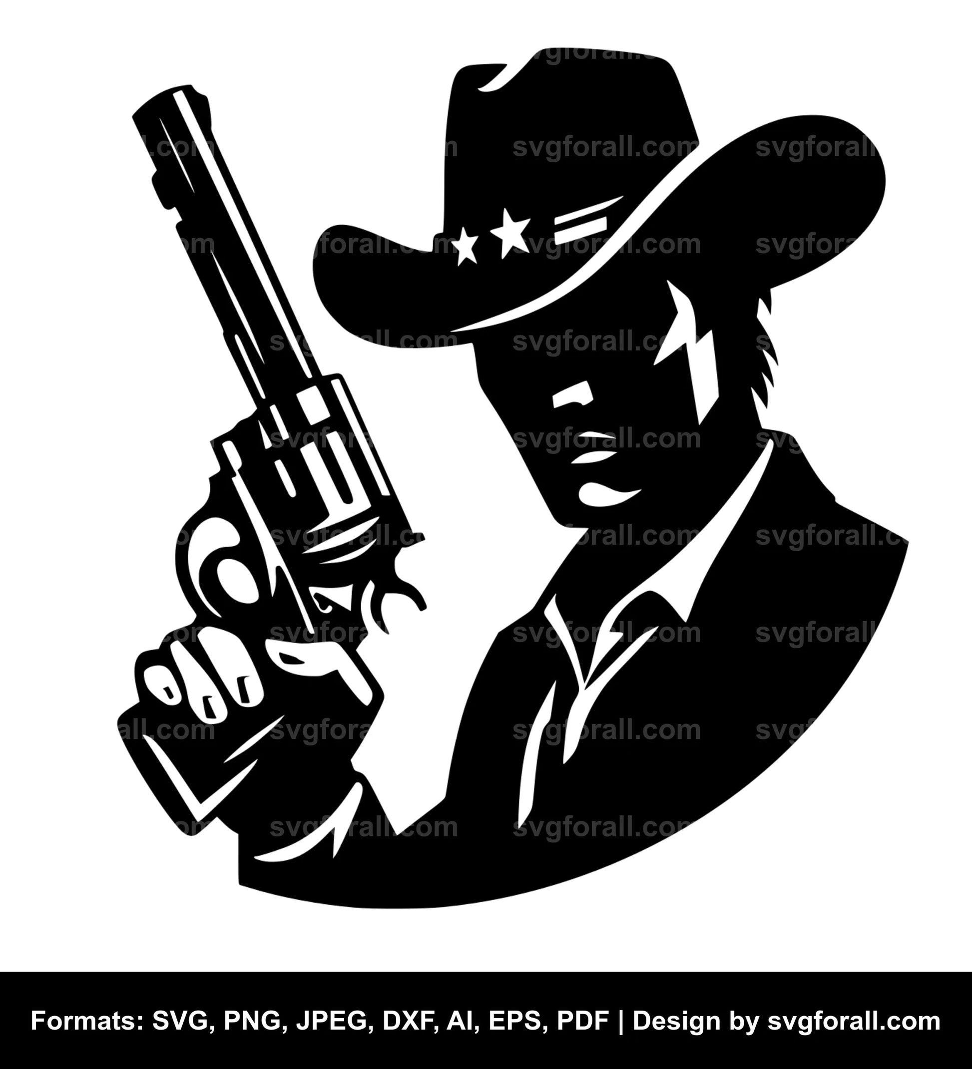 Cowboy Holding Gun SVG Vector Image