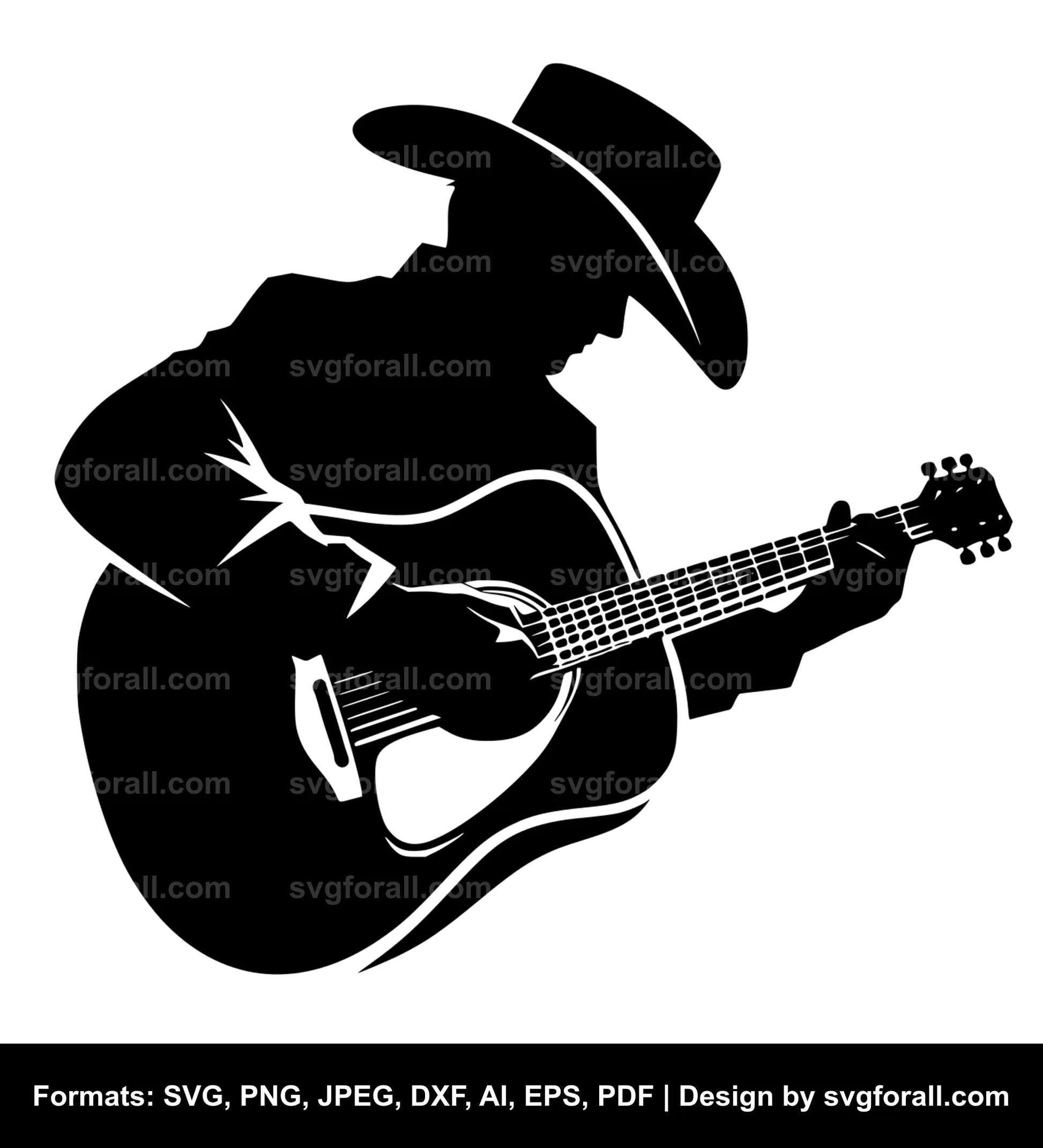 Cowboy Playing Guitar SVG Download