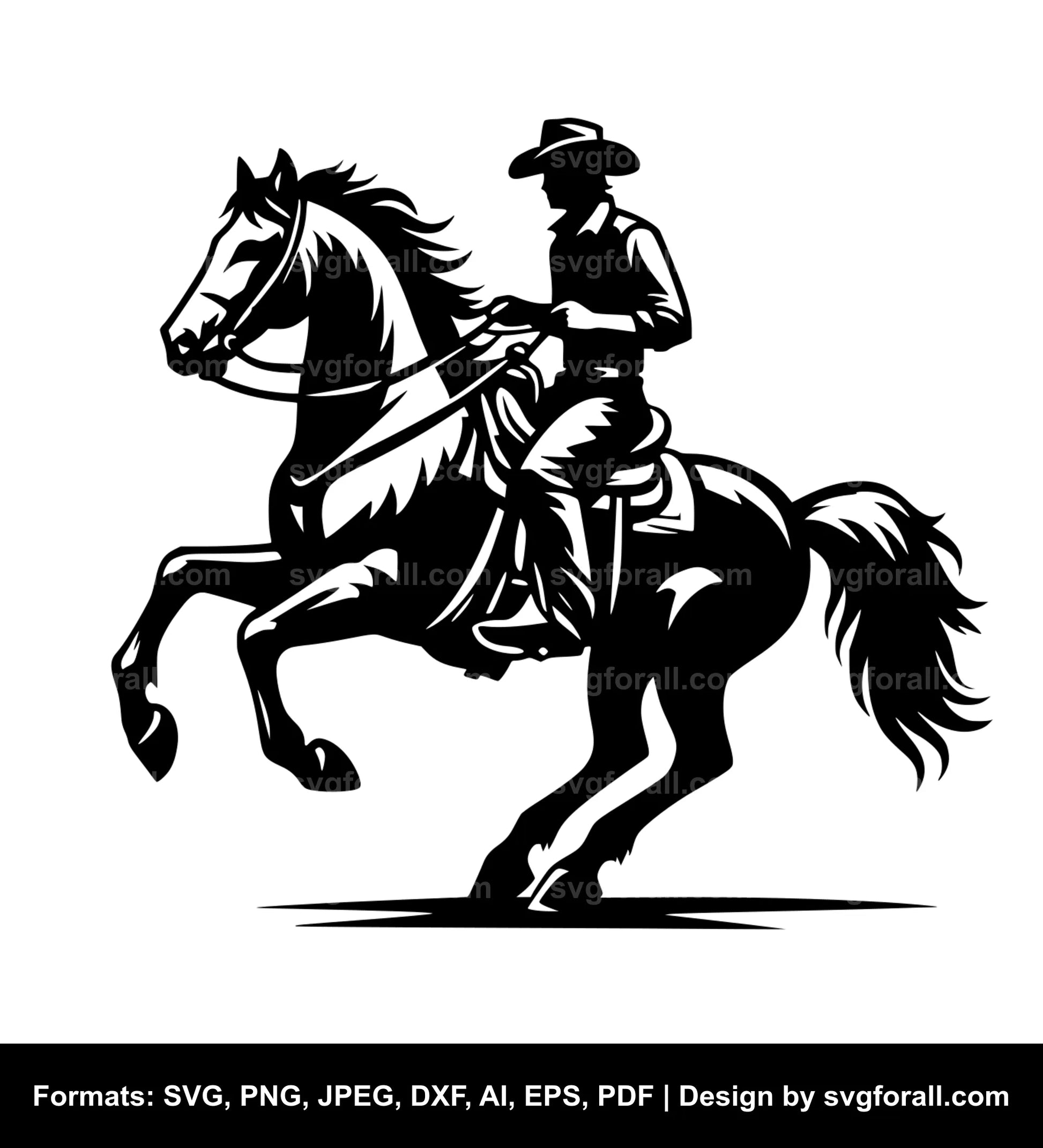 Cowboy Riding Horse Cricut SVG